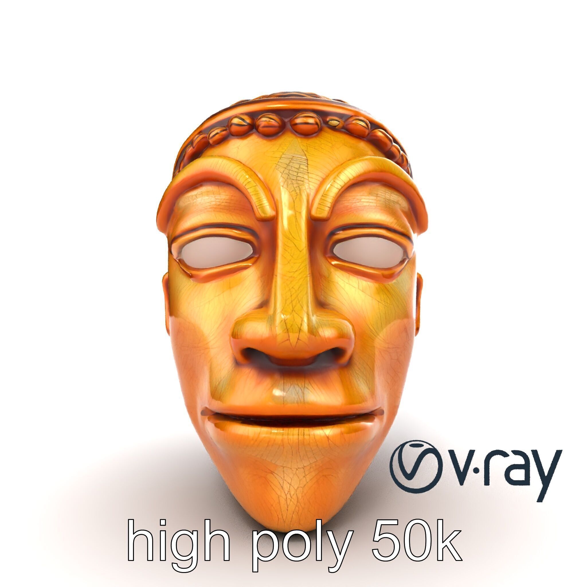 Ceremonial Mask Carved Texture model pack Low-poly 3D model_21