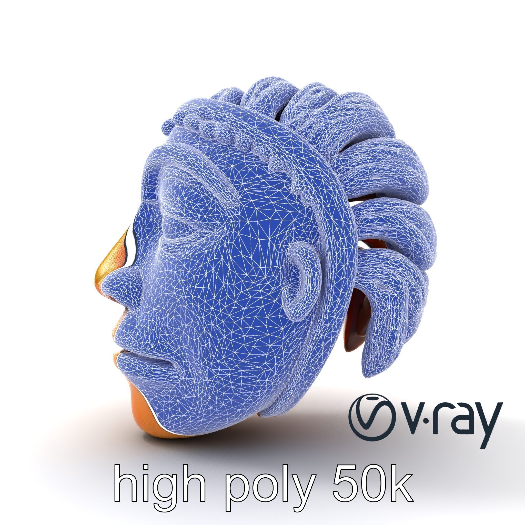 Ceremonial Mask Carved Texture model pack Low-poly 3D model_31