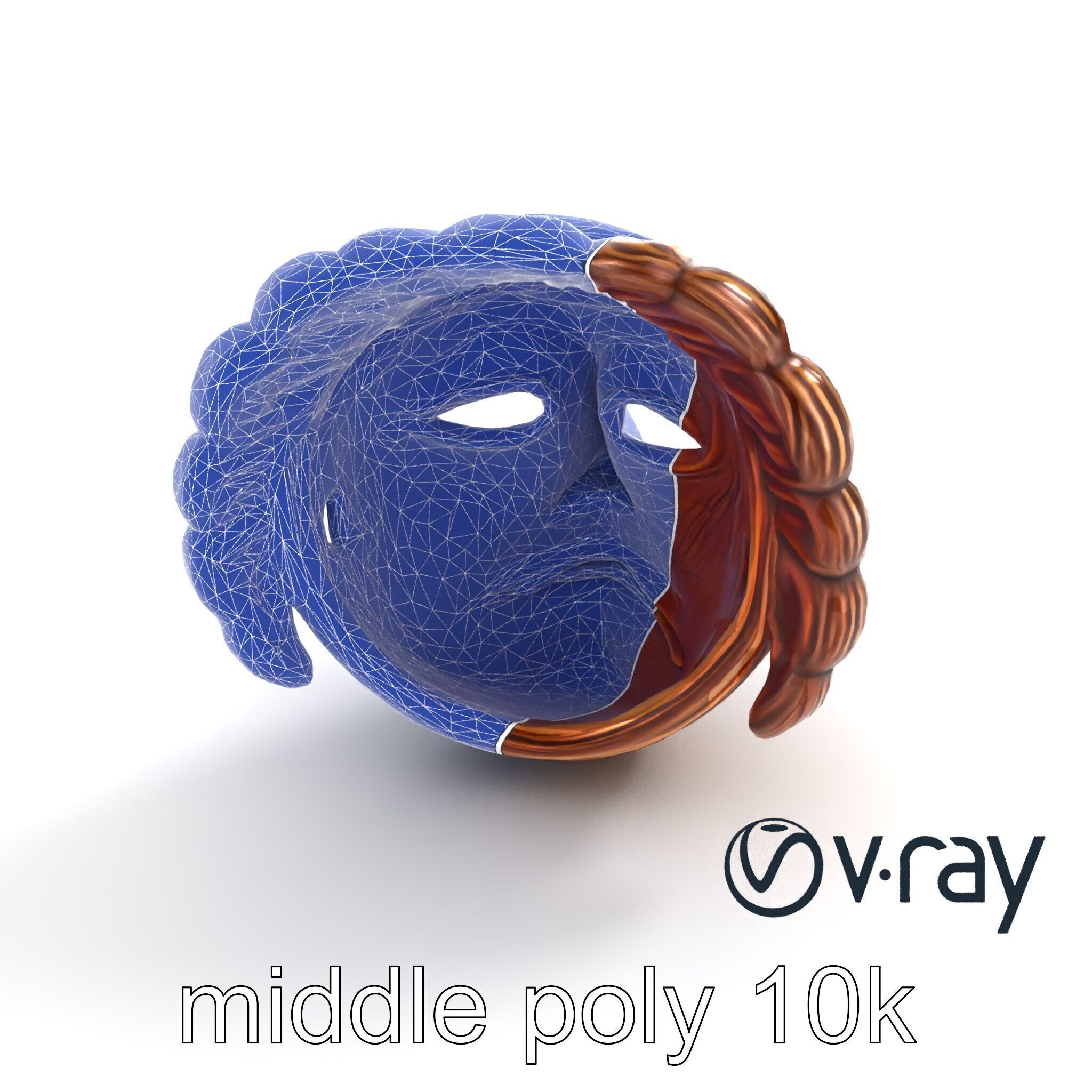 Ceremonial Mask Carved Texture model pack Low-poly 3D model_11