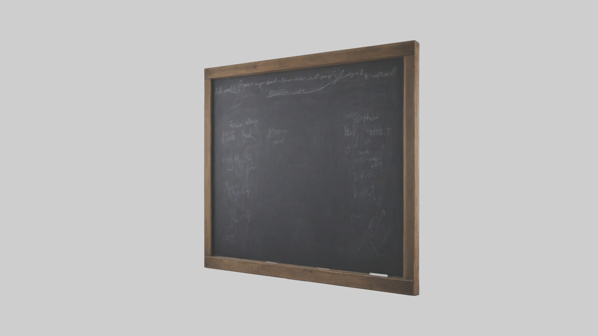 Chalkboard Wall Low-poly 3D model_2