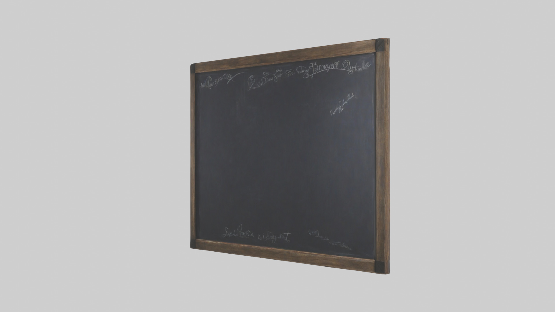 Chalkboard Wall Low-poly 3D model_11