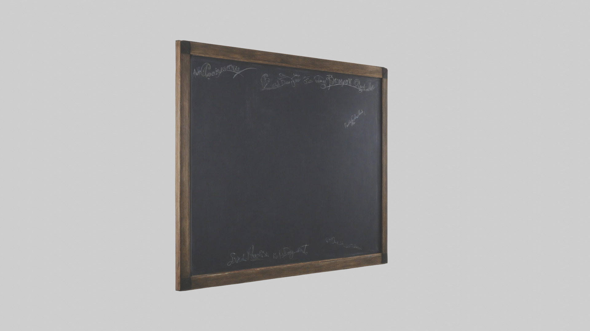 Chalkboard Wall Low-poly 3D model_16