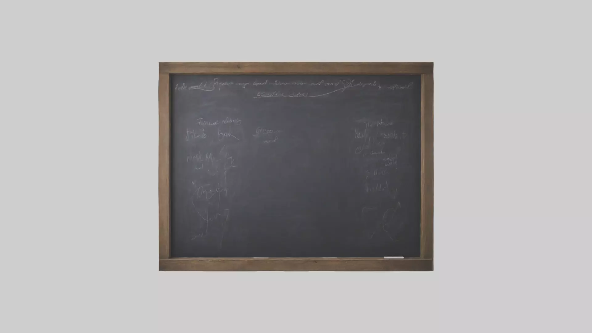 Chalkboard Wall Low-poly 3D model_0