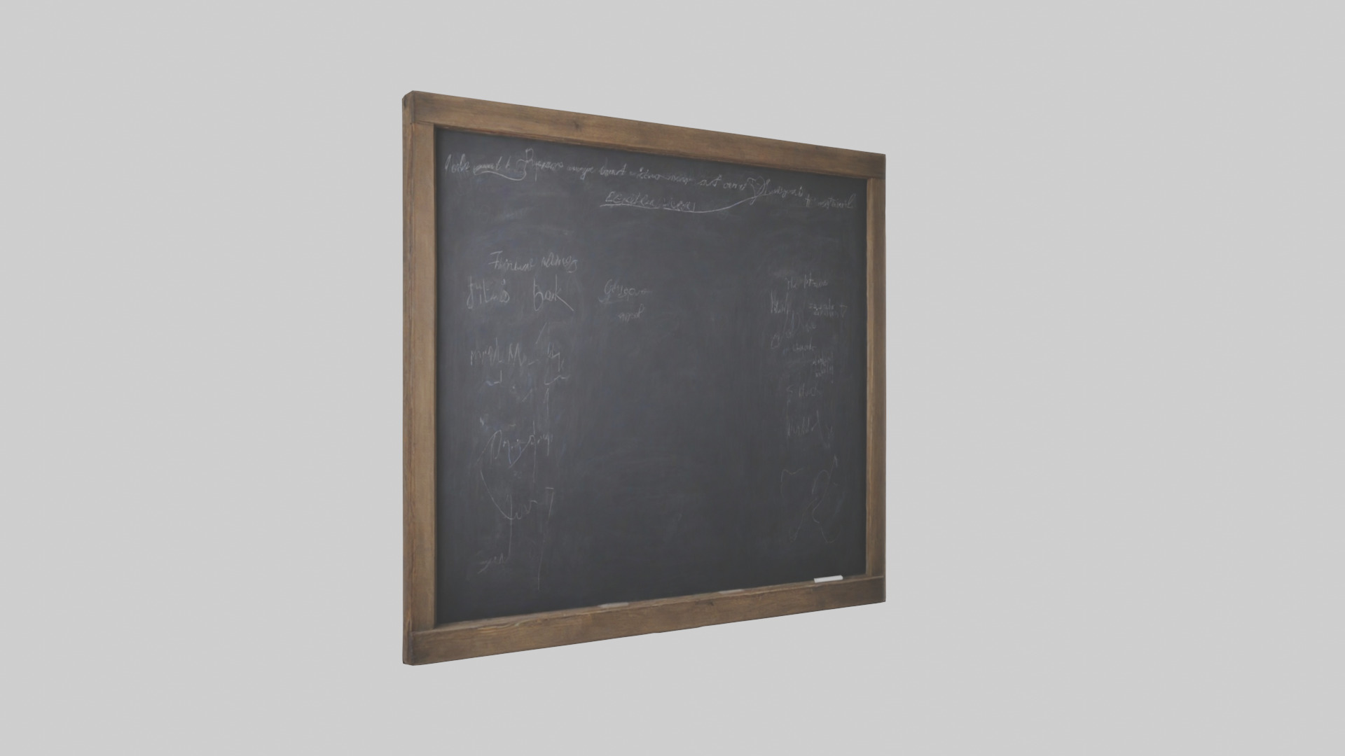 Chalkboard Wall Low-poly 3D model_1