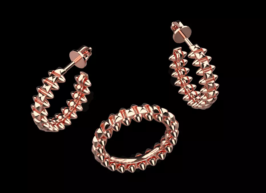 Ring and Earrings set 29202 3D print model_0