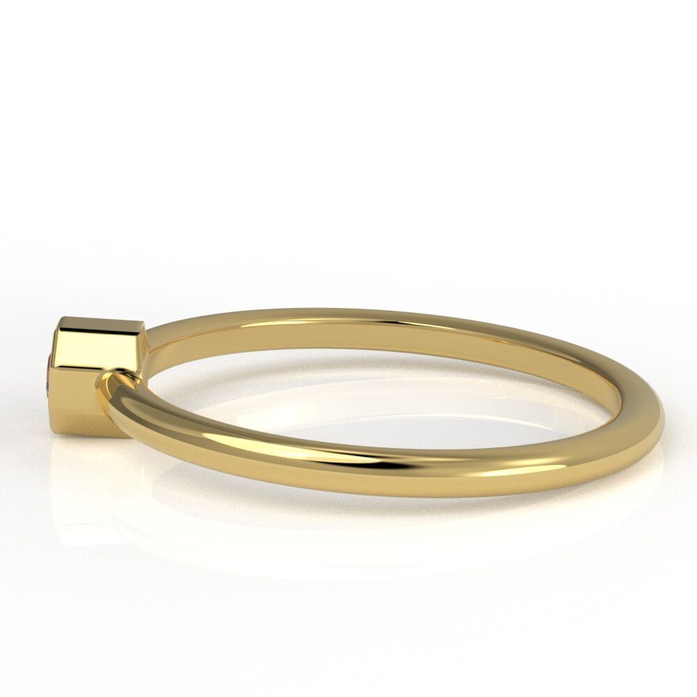 Octagon bezel ring 3D print model_29