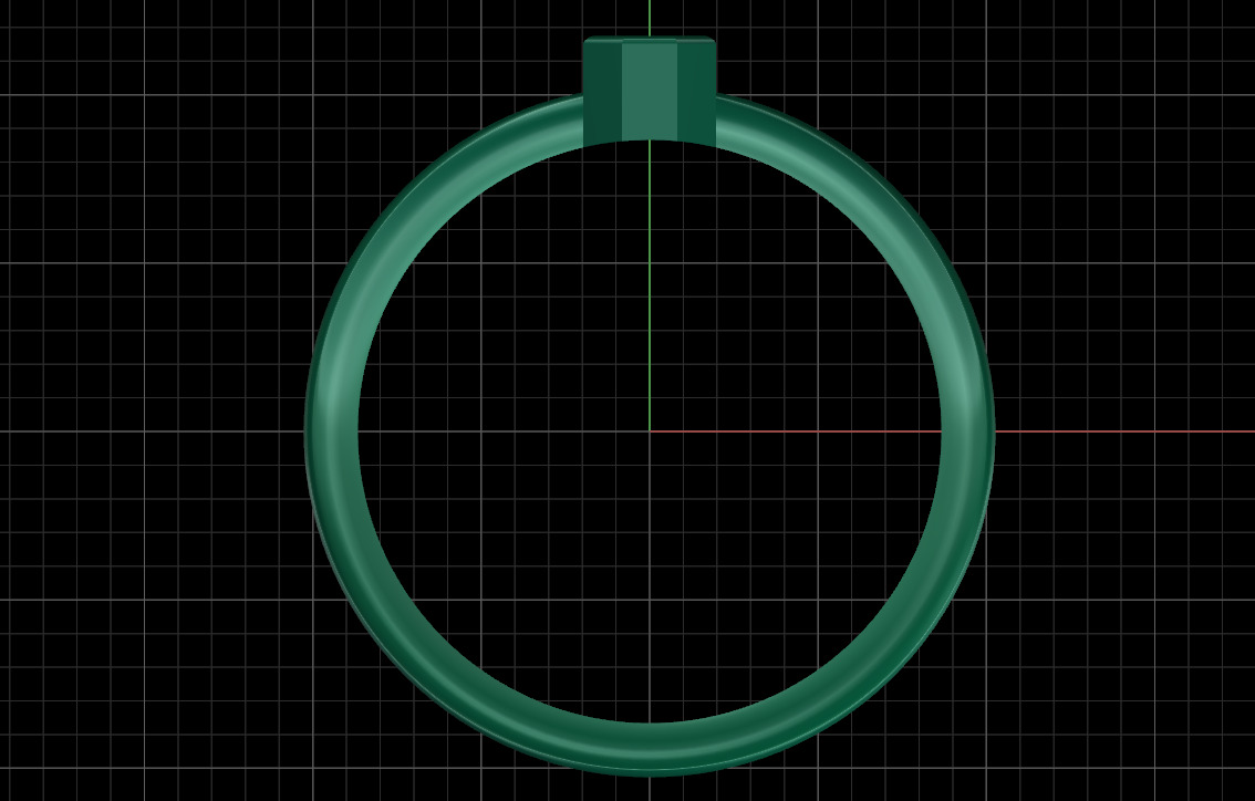 Octagon bezel ring 3D print model_22
