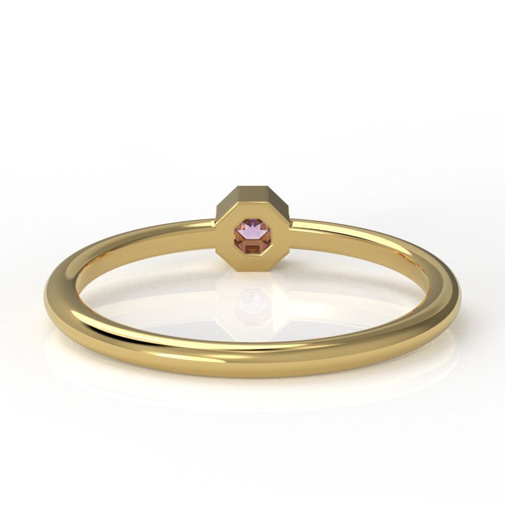 Octagon bezel ring 3D print model_30