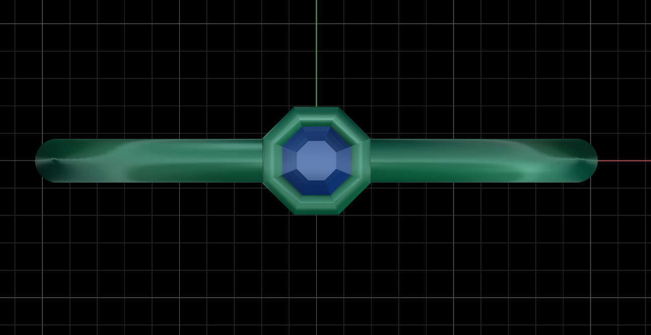 Octagon bezel ring 3D print model_21