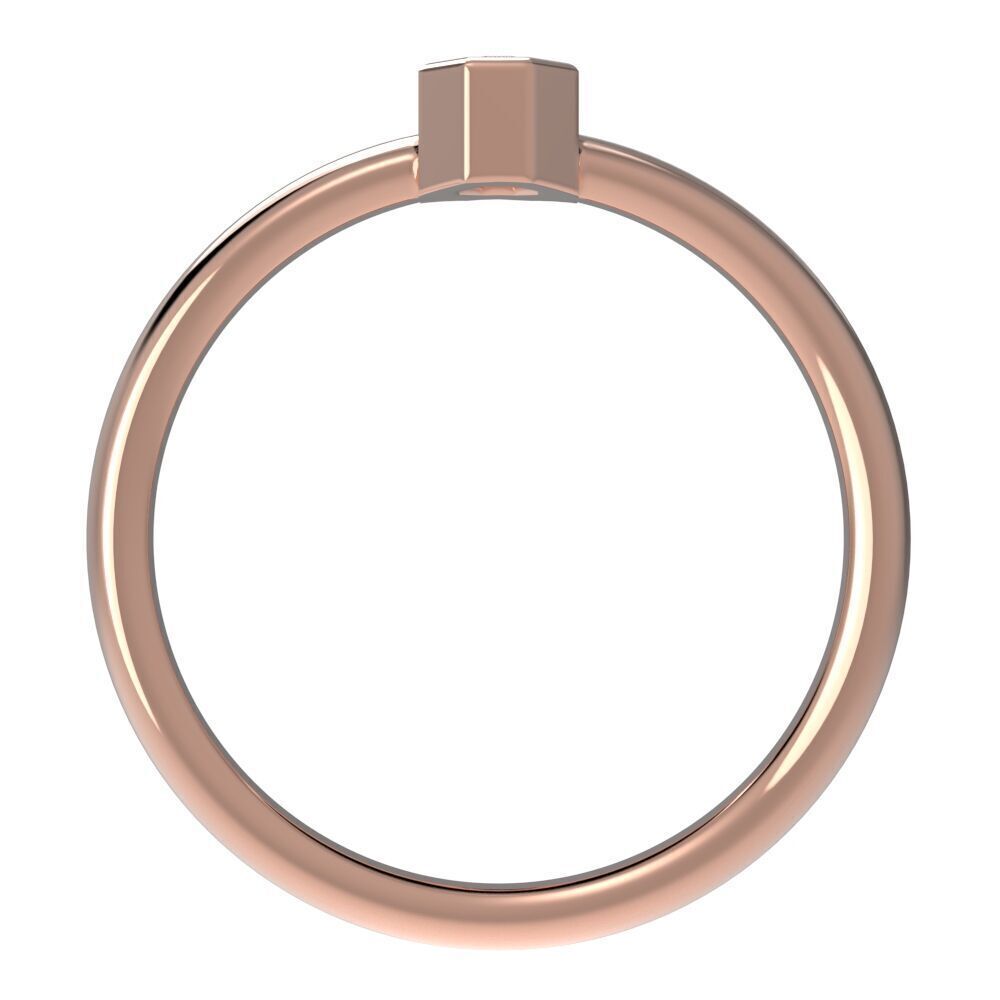 Octagon bezel ring 3D print model_10