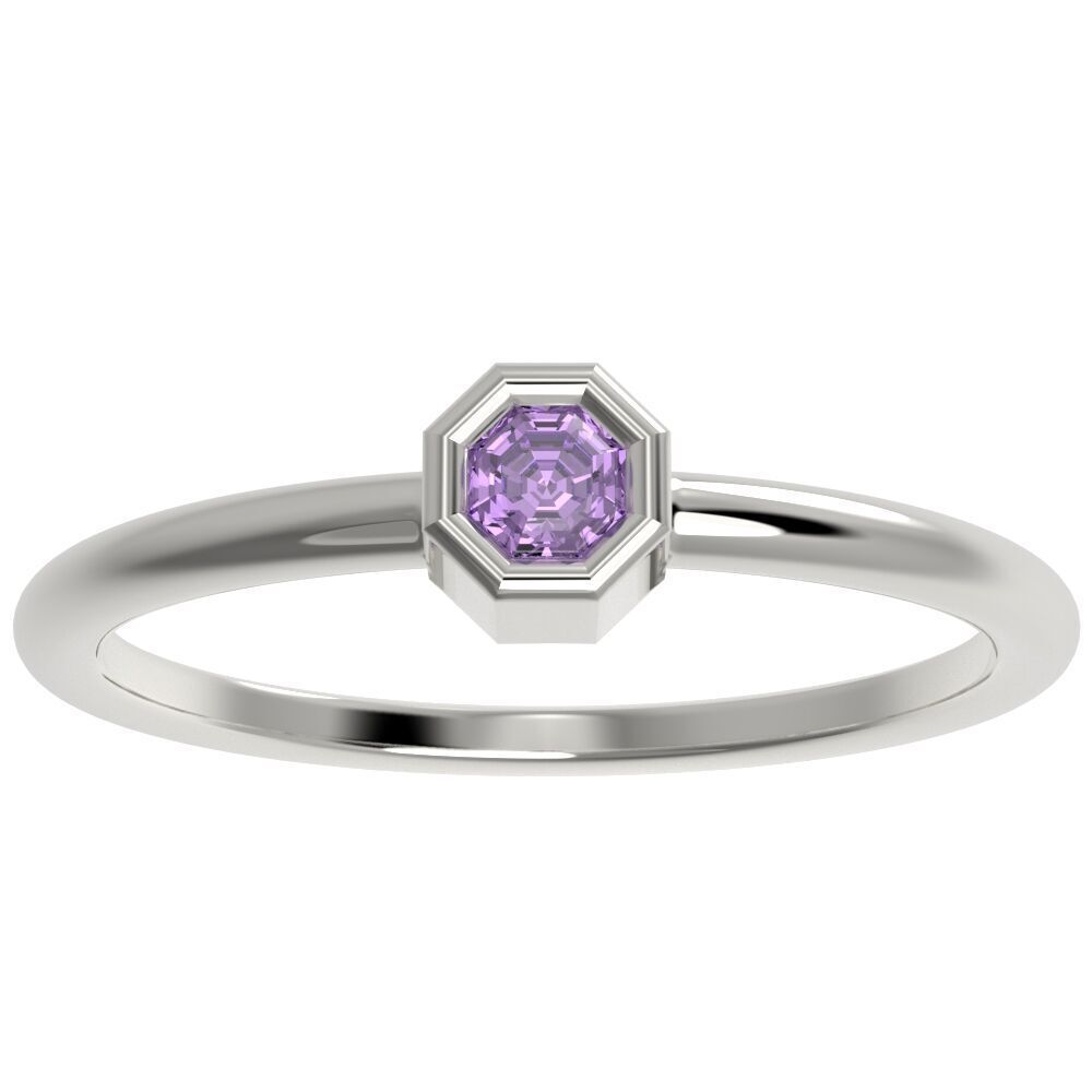 Octagon bezel ring 3D print model_15