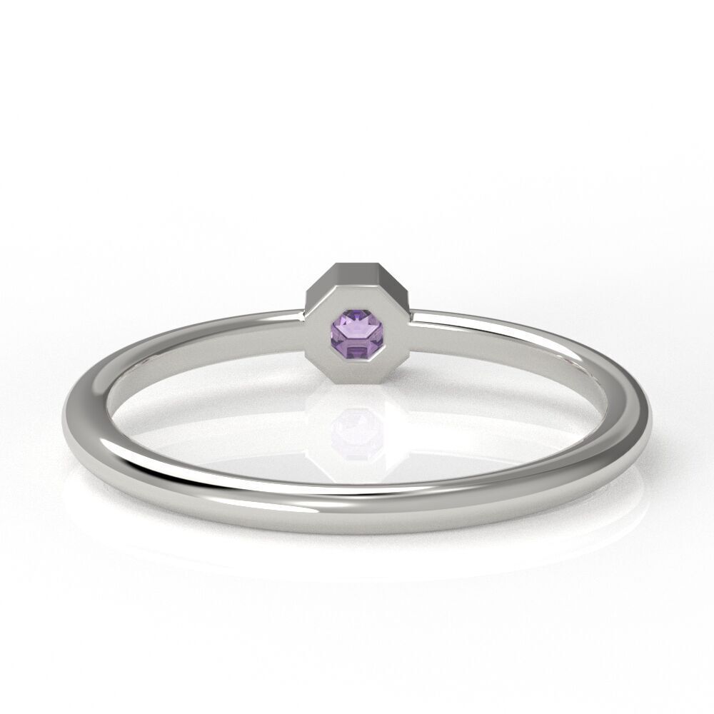 Octagon bezel ring 3D print model_19