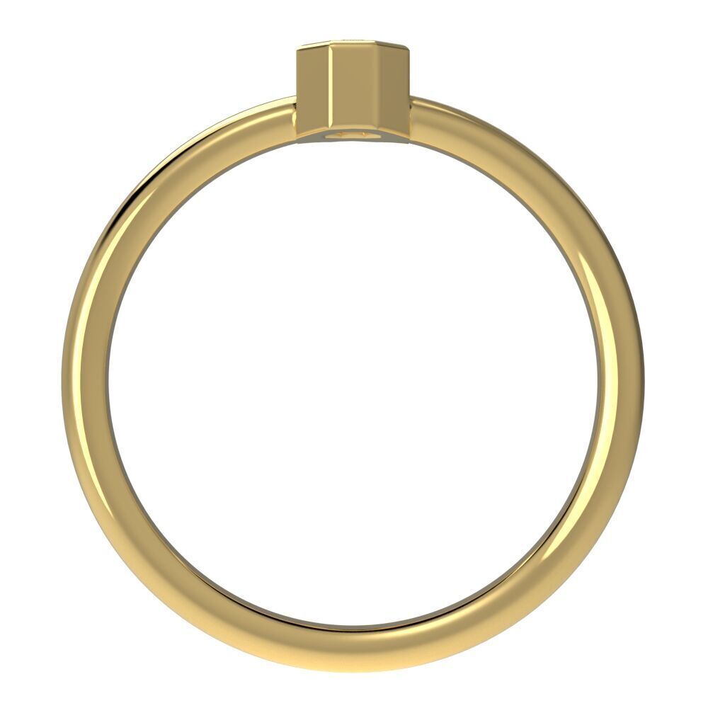Octagon bezel ring 3D print model_27