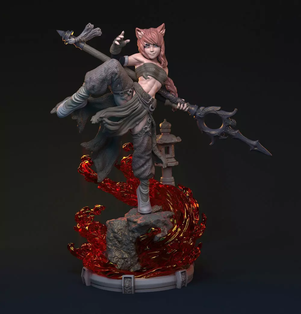 Bakaneko Catgirl 3D print model_0