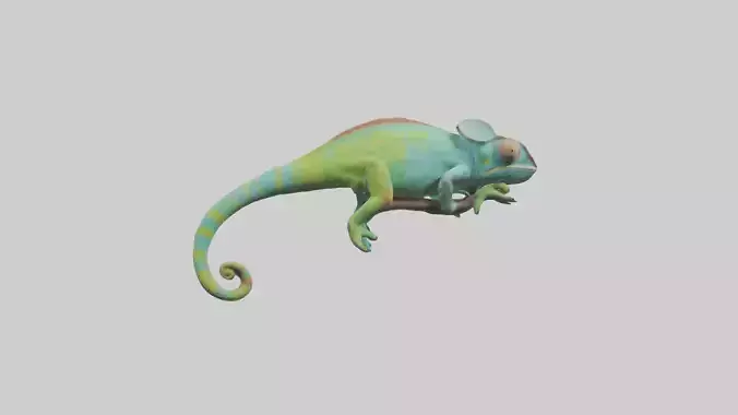 Chameleon climbing branch model