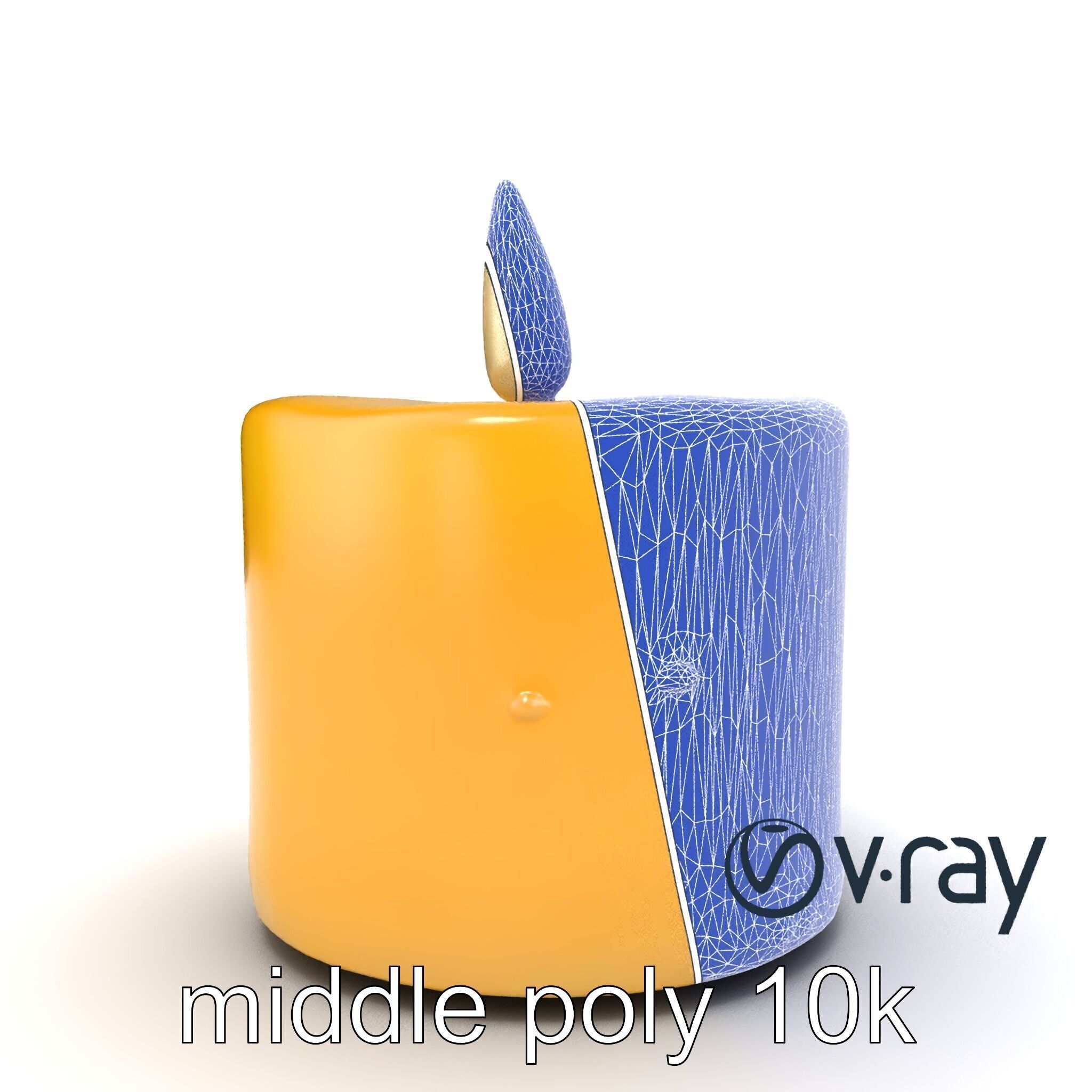 Cozy Candle with Textured Wax Surface model pack Low-poly 3D model_20