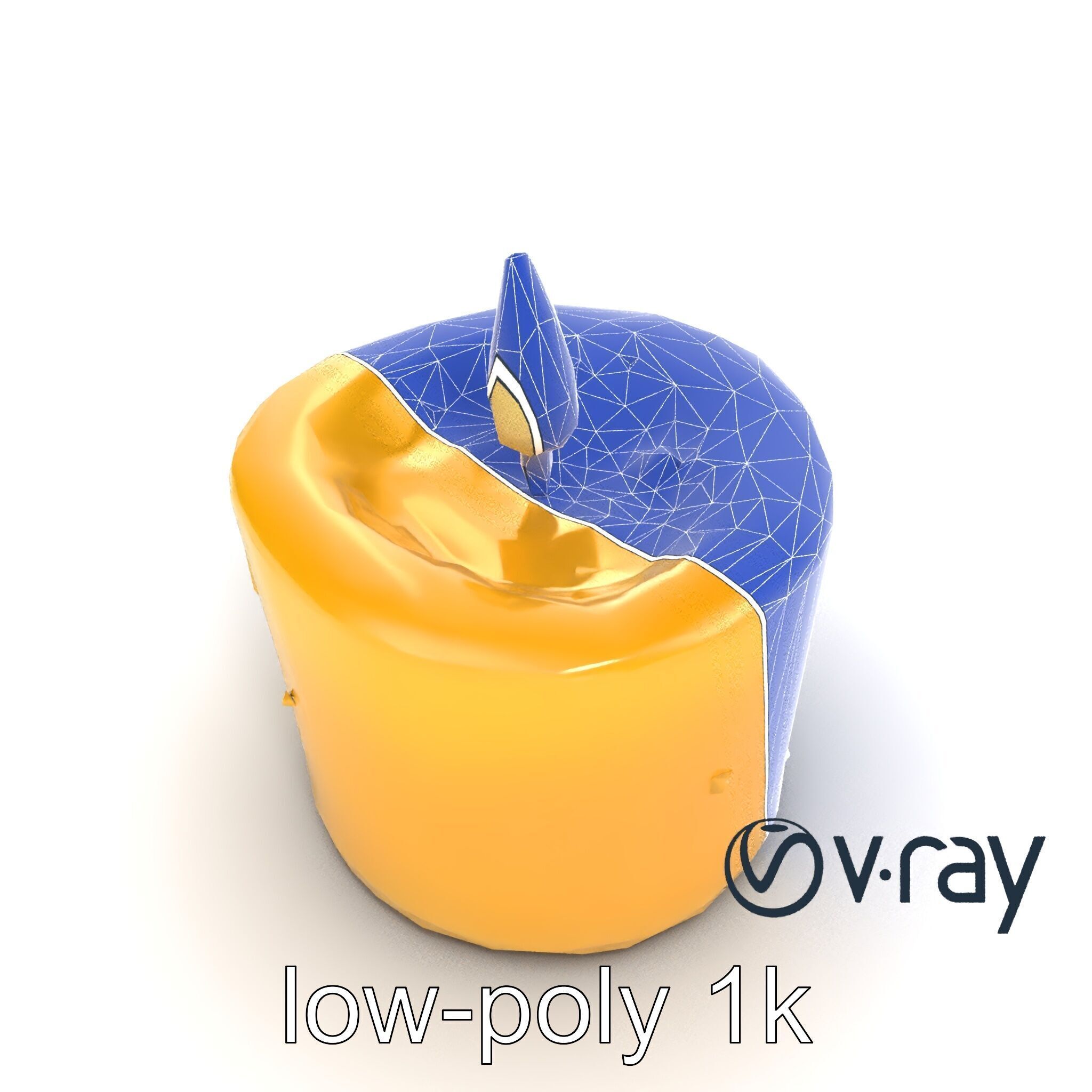 Cozy Candle with Textured Wax Surface model pack Low-poly 3D model_12