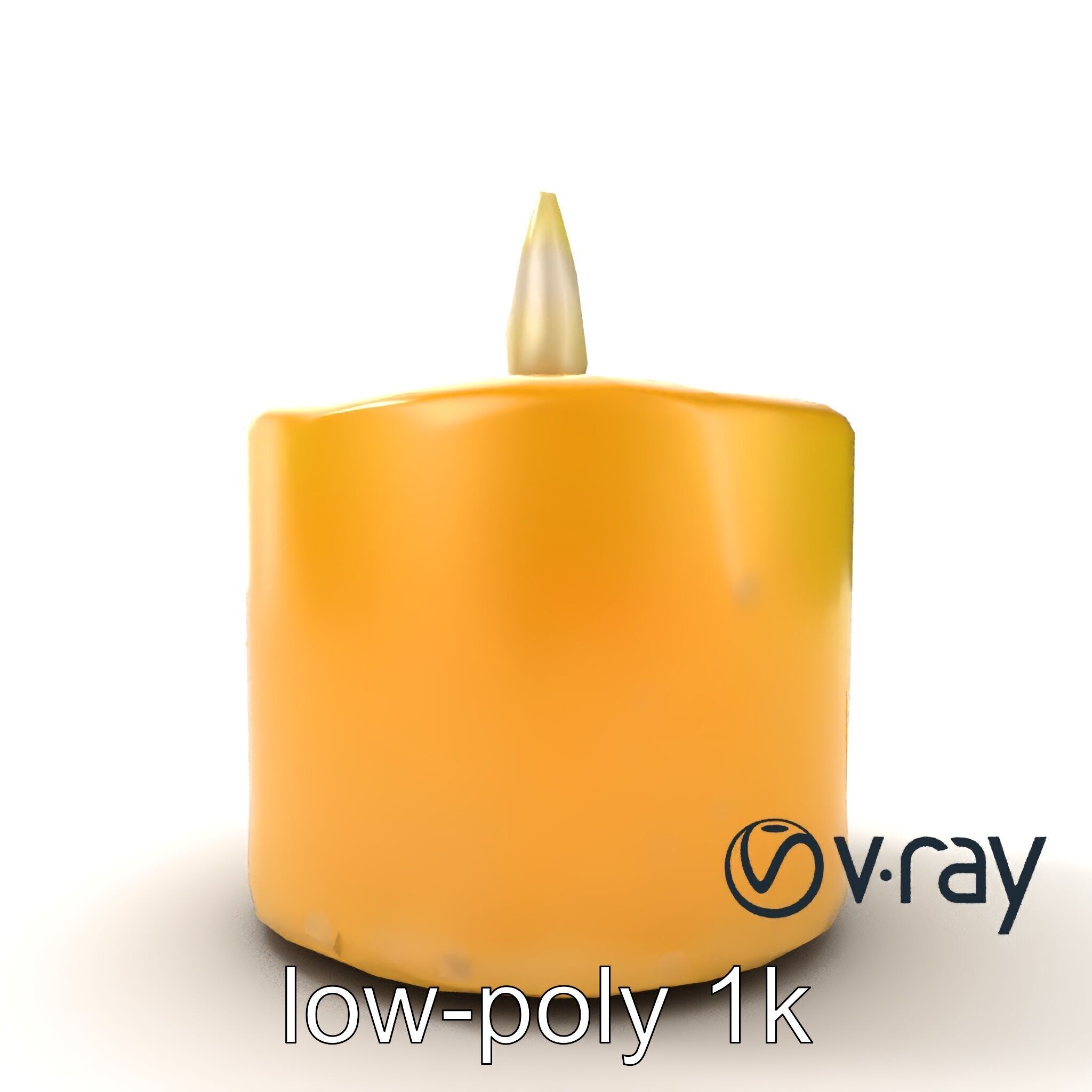 Cozy Candle with Textured Wax Surface model pack Low-poly 3D model_28