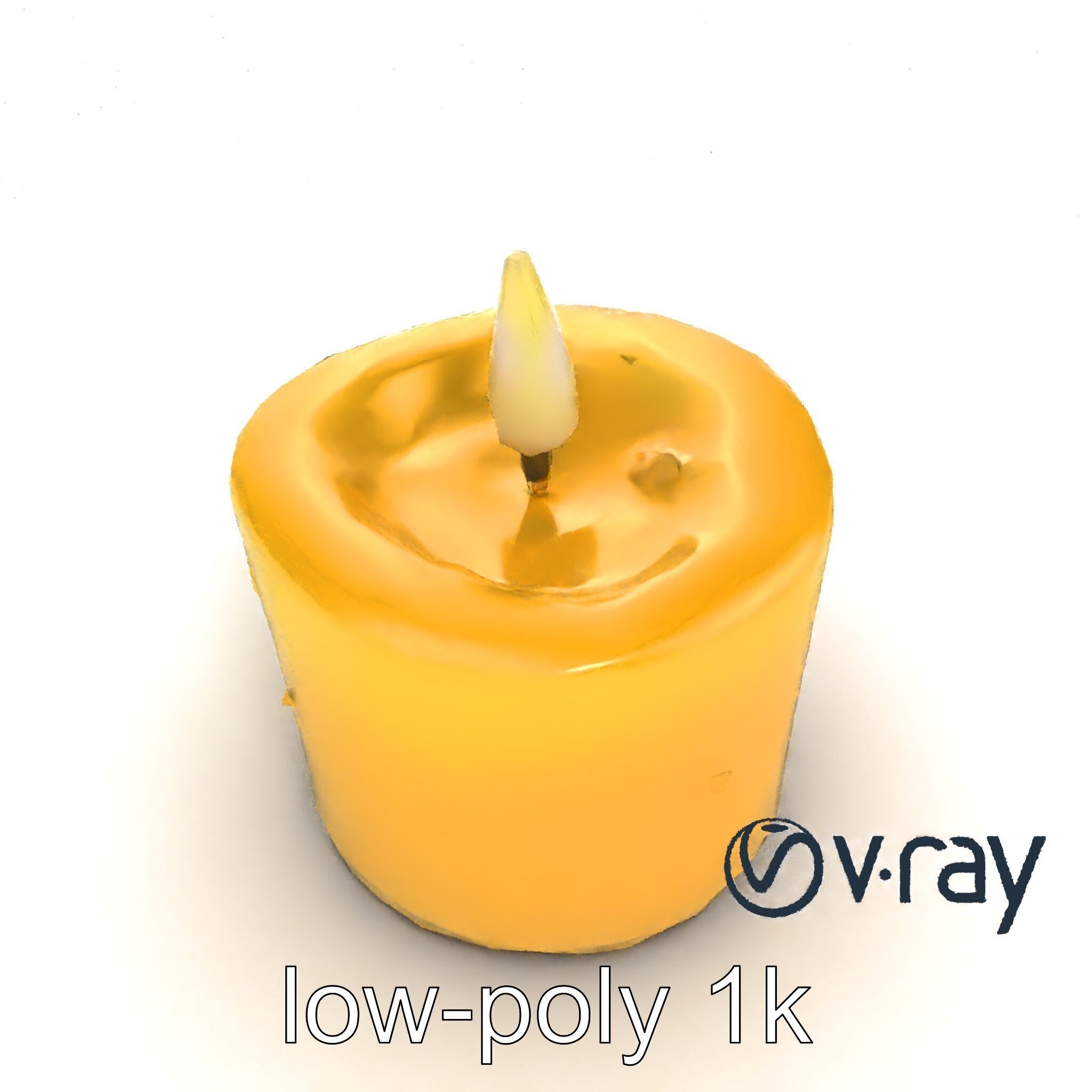 Cozy Candle with Textured Wax Surface model pack Low-poly 3D model_8