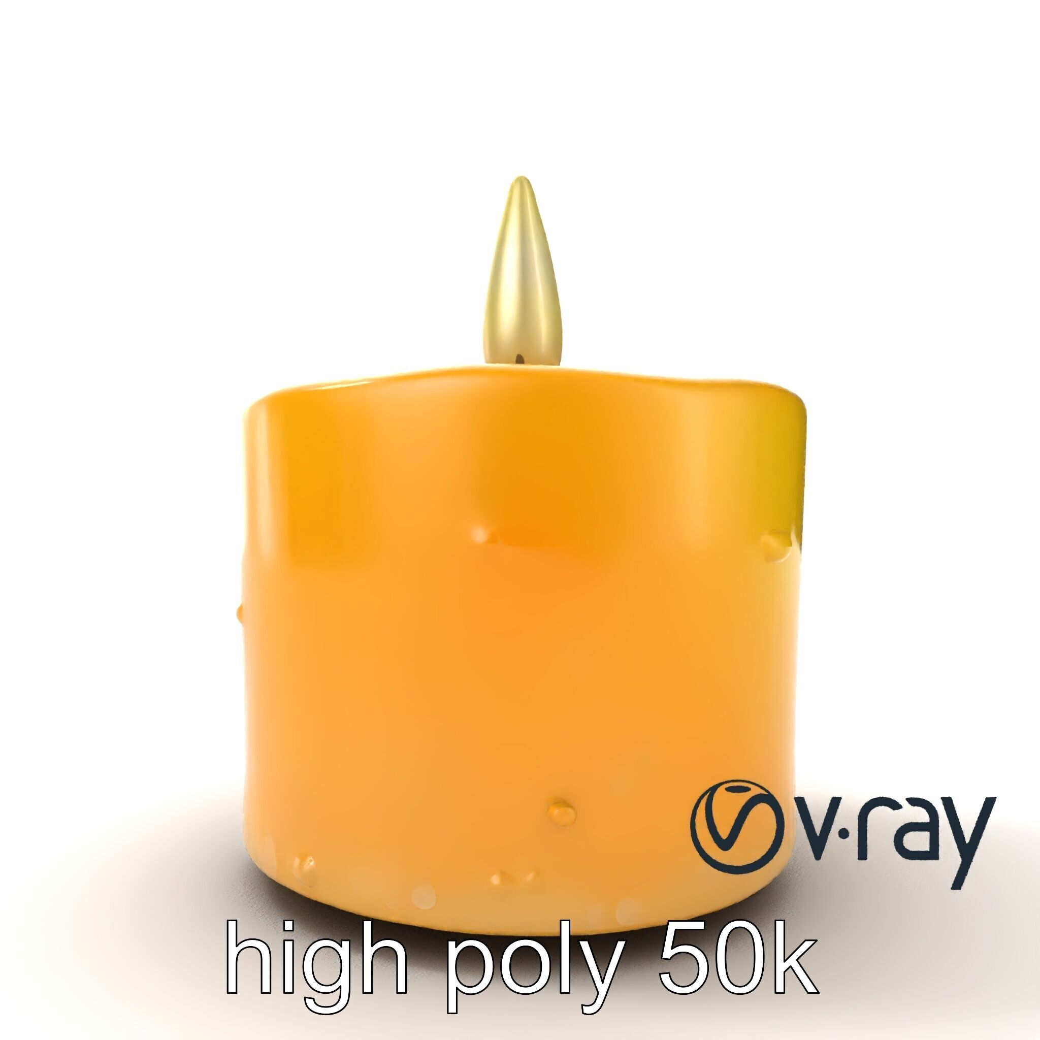 Cozy Candle with Textured Wax Surface model pack Low-poly 3D model_13