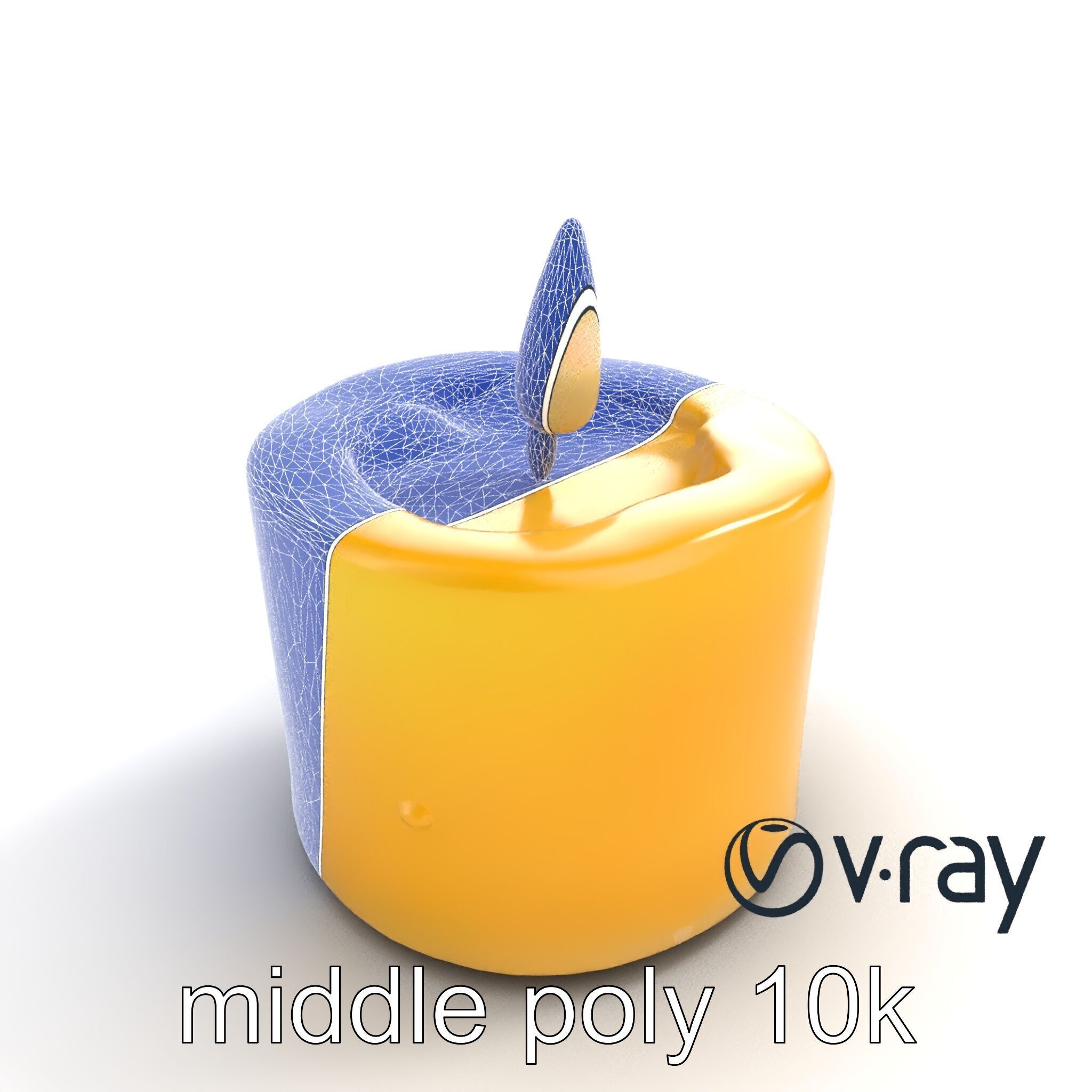 Cozy Candle with Textured Wax Surface model pack Low-poly 3D model_30
