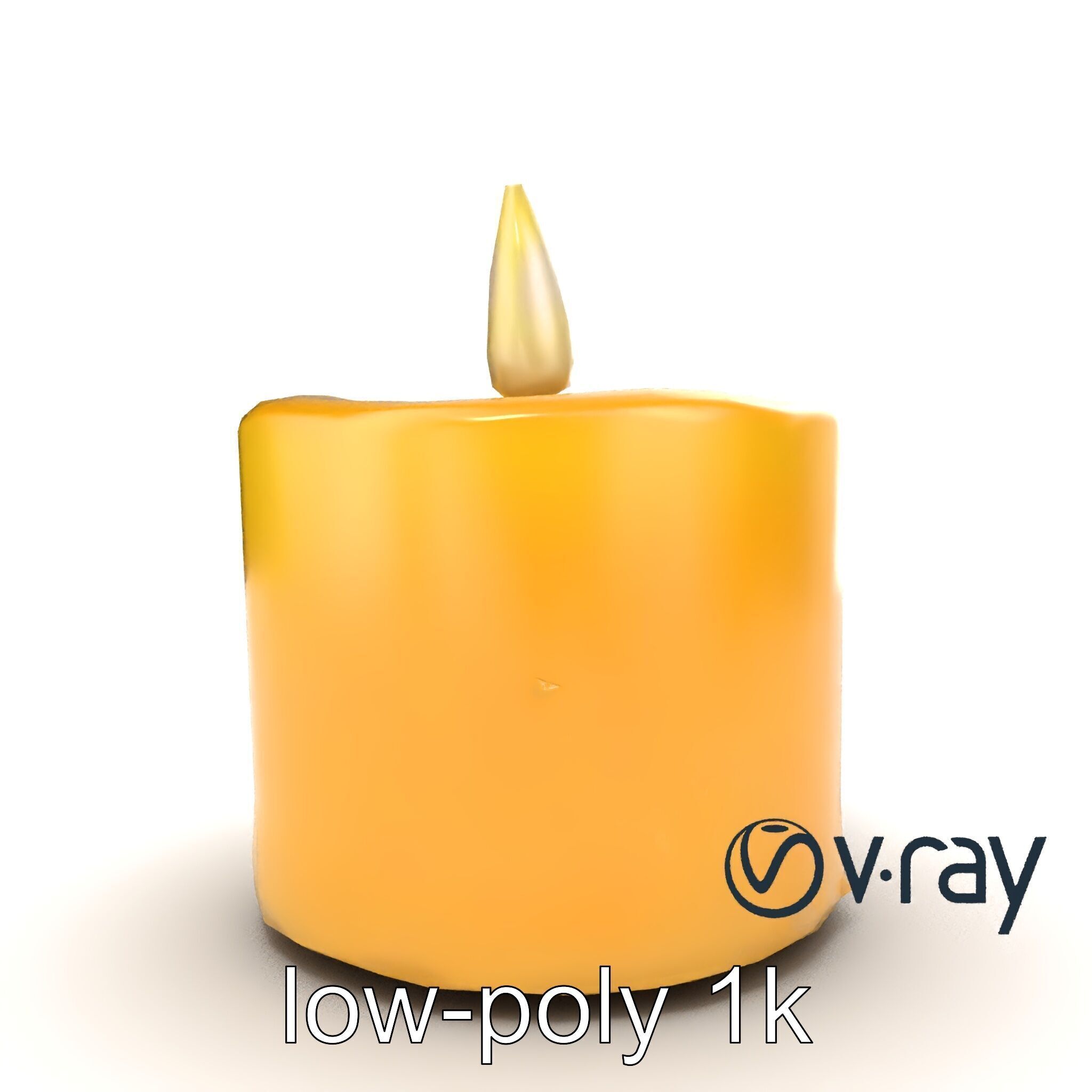 Cozy Candle with Textured Wax Surface model pack Low-poly 3D model_16