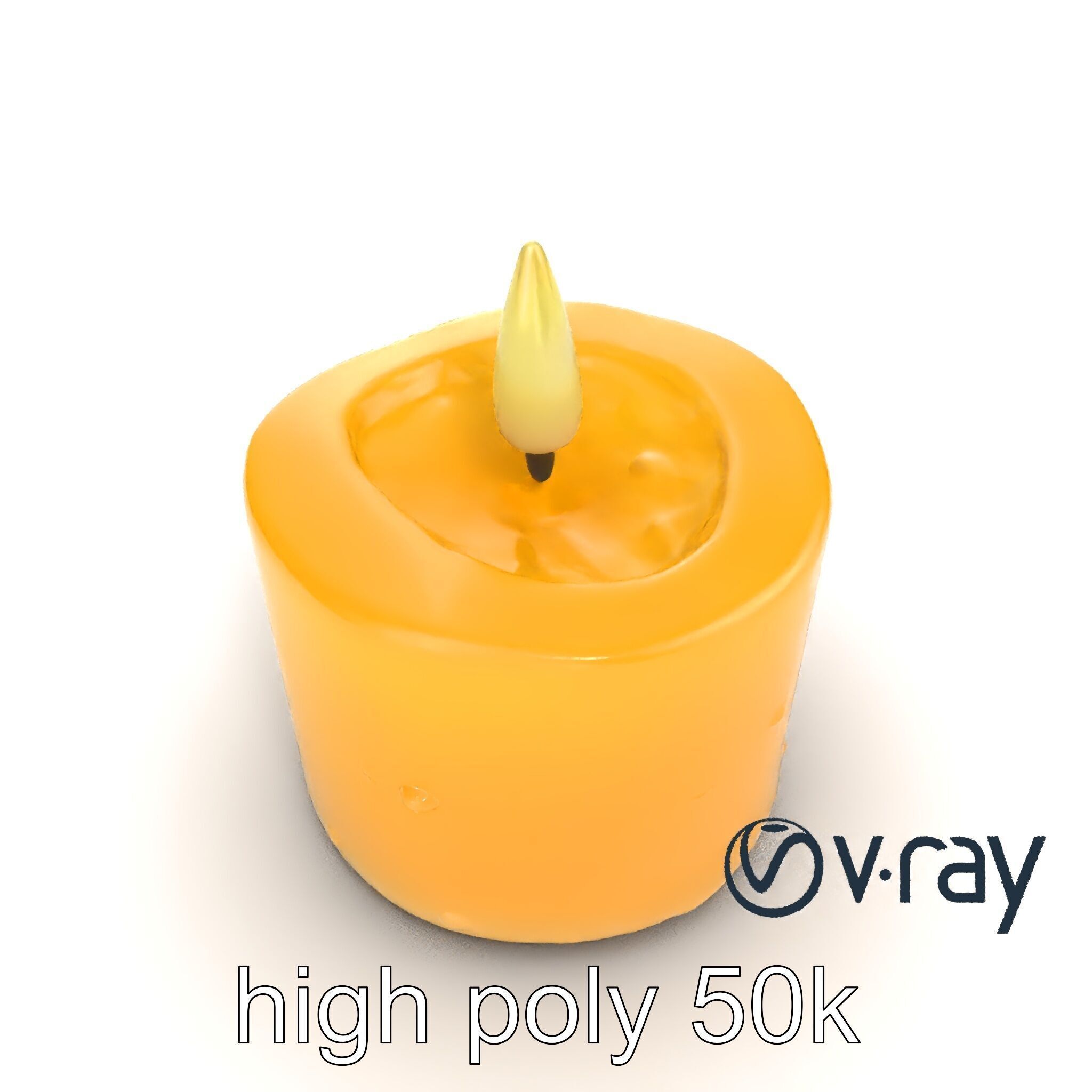 Cozy Candle with Textured Wax Surface model pack Low-poly 3D model_14