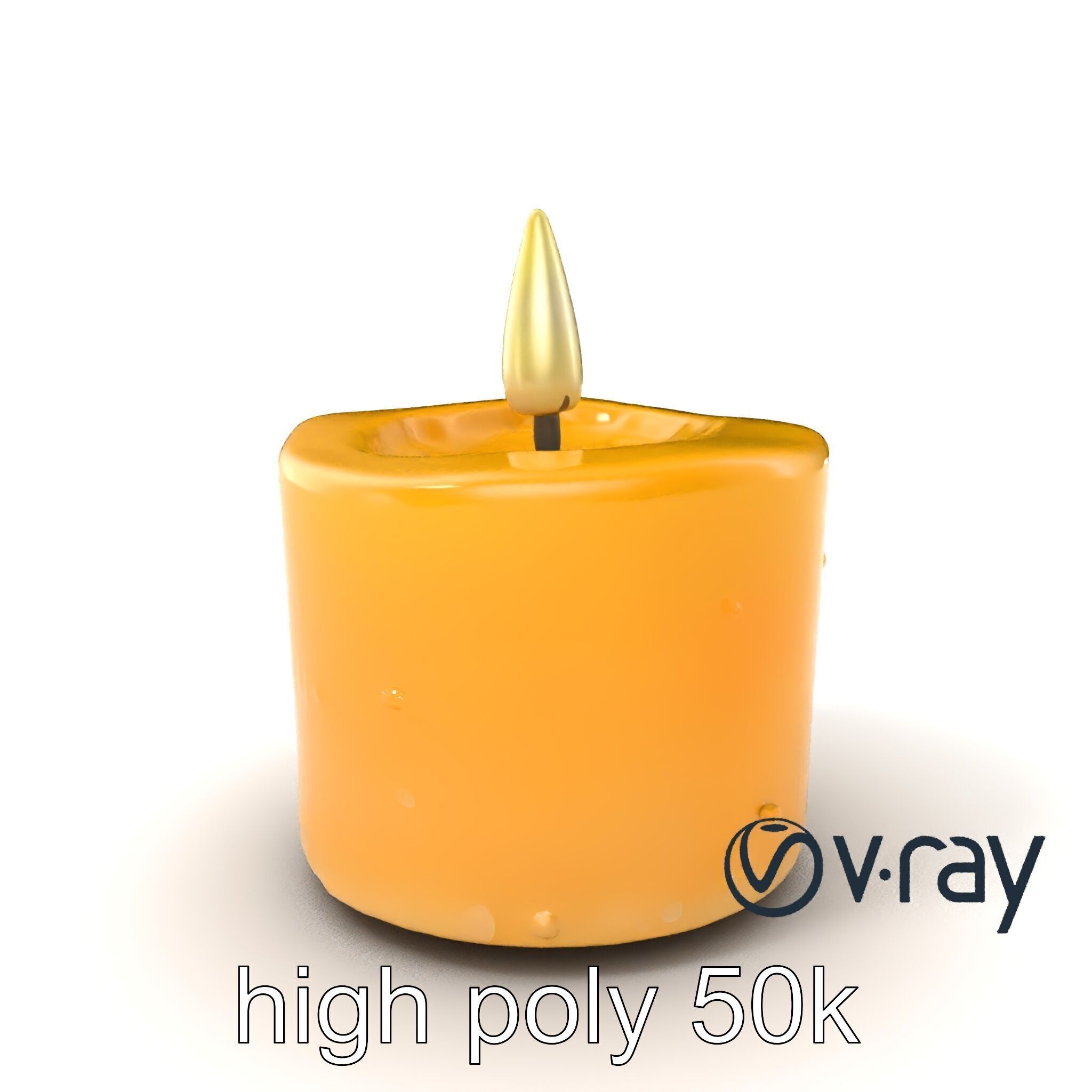 Cozy Candle with Textured Wax Surface model pack Low-poly 3D model_6