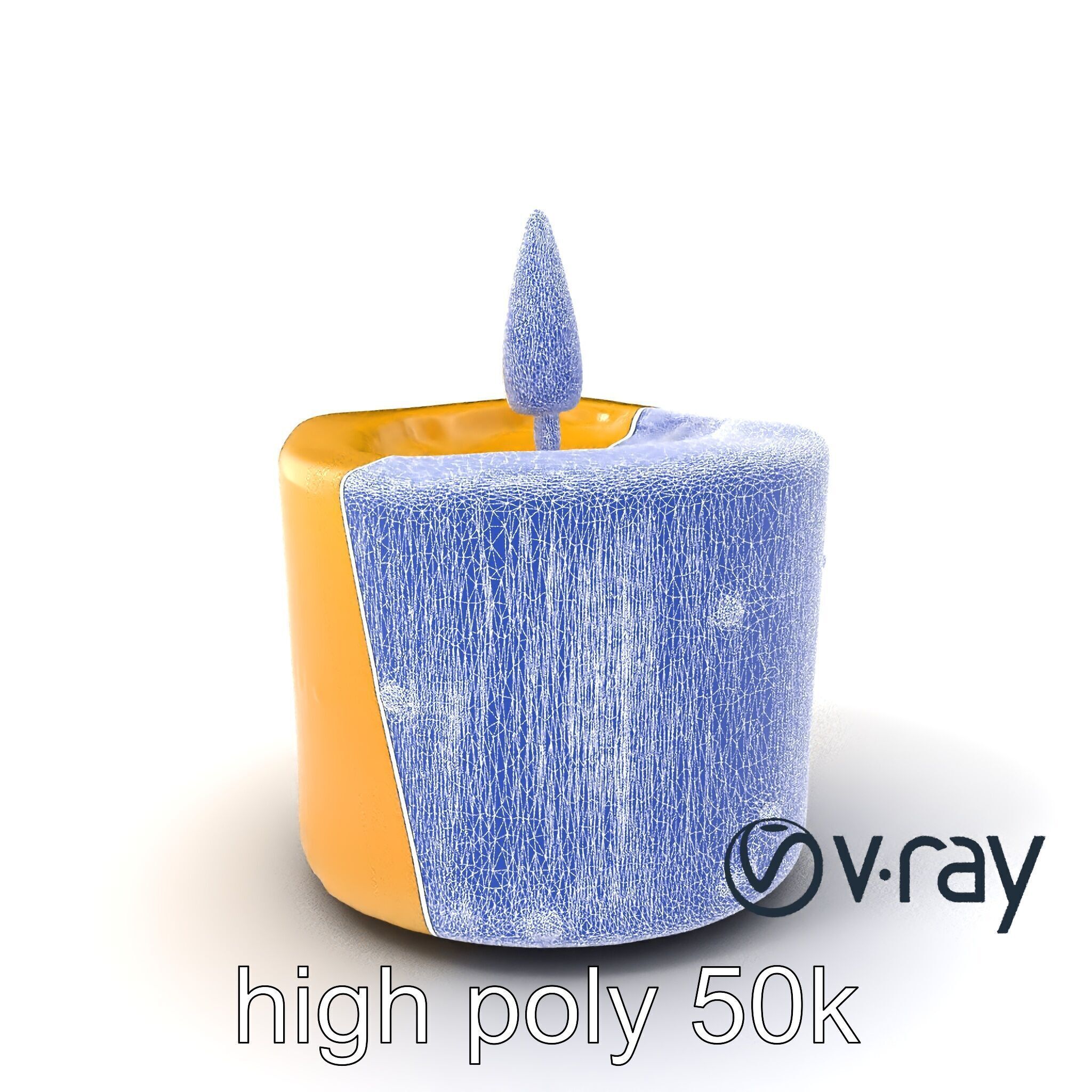 Cozy Candle with Textured Wax Surface model pack Low-poly 3D model_9