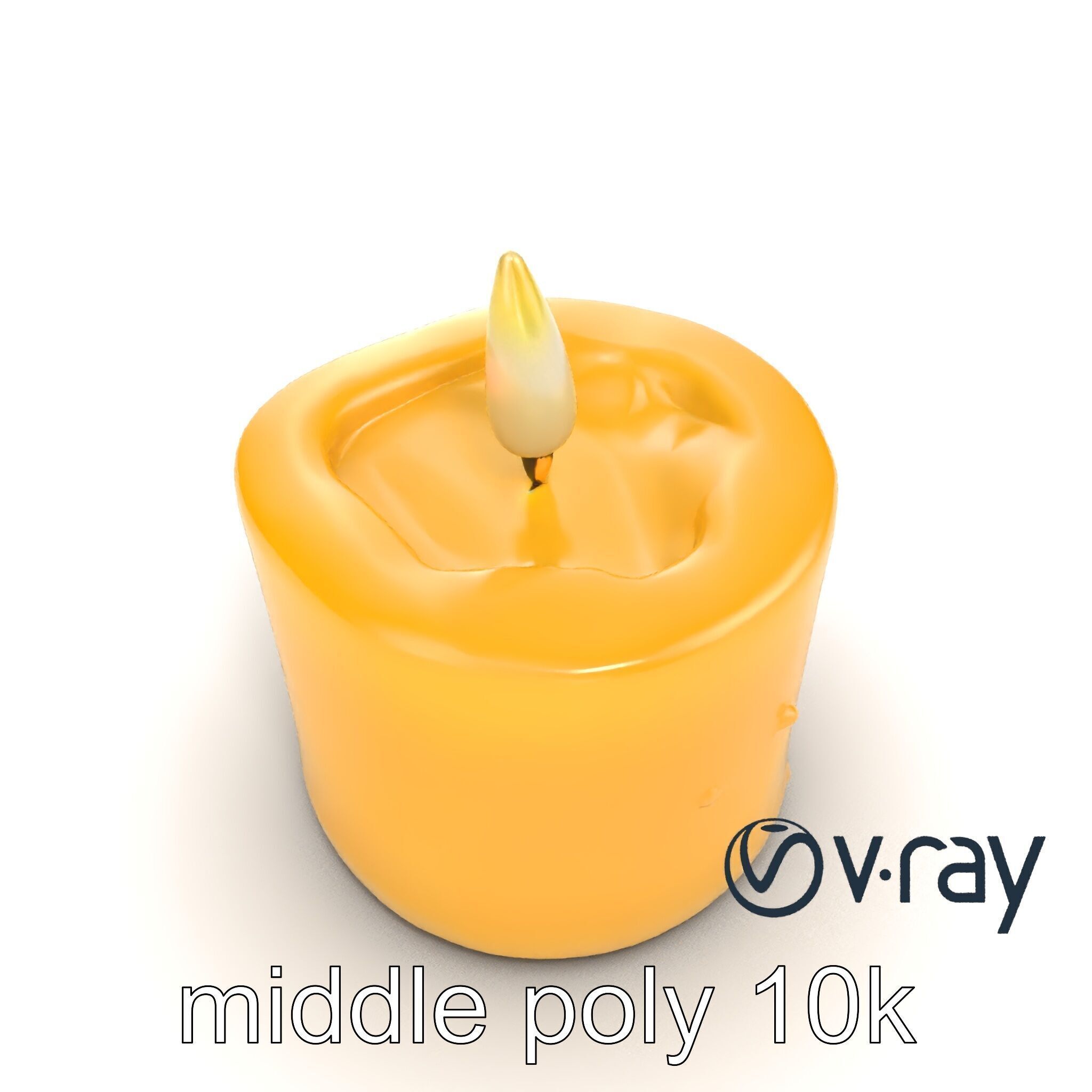 Cozy Candle with Textured Wax Surface model pack Low-poly 3D model_22