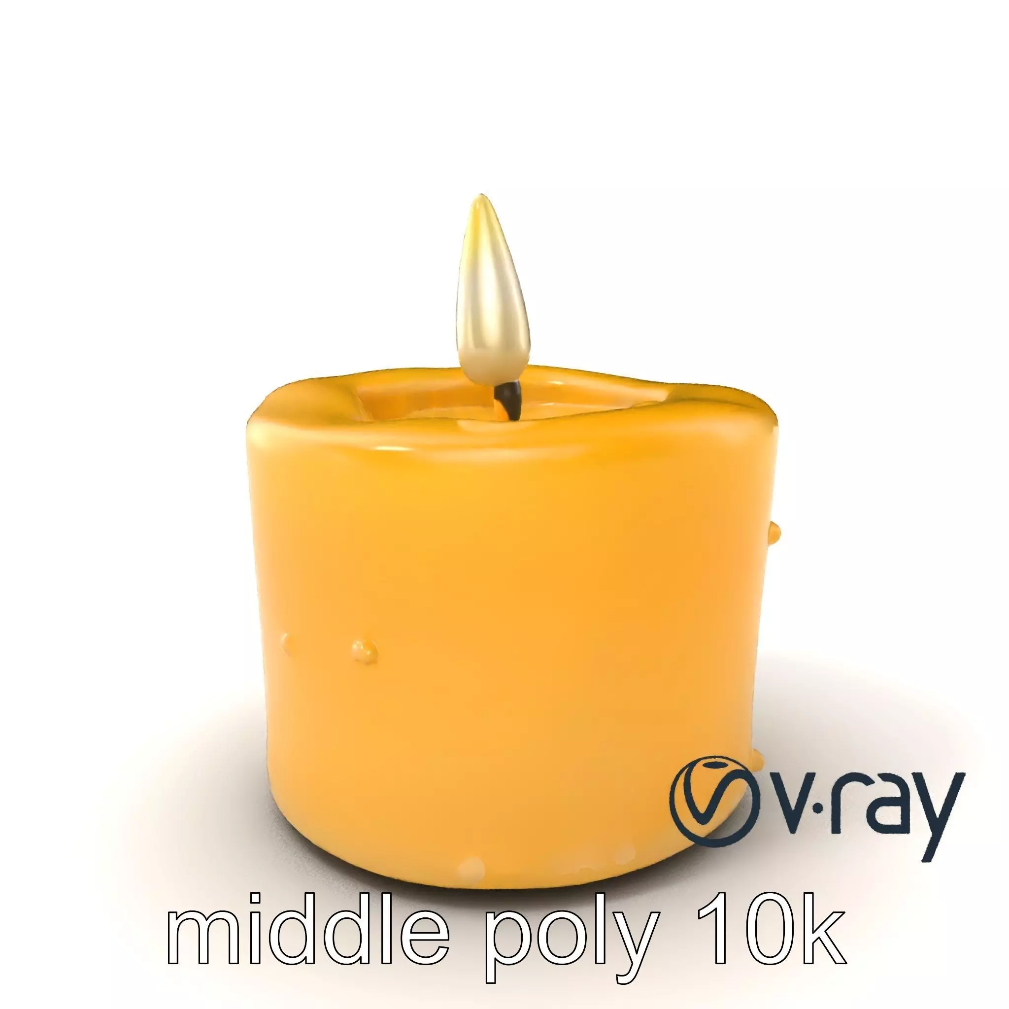 Cozy Candle with Textured Wax Surface model pack Low-poly 3D model_0