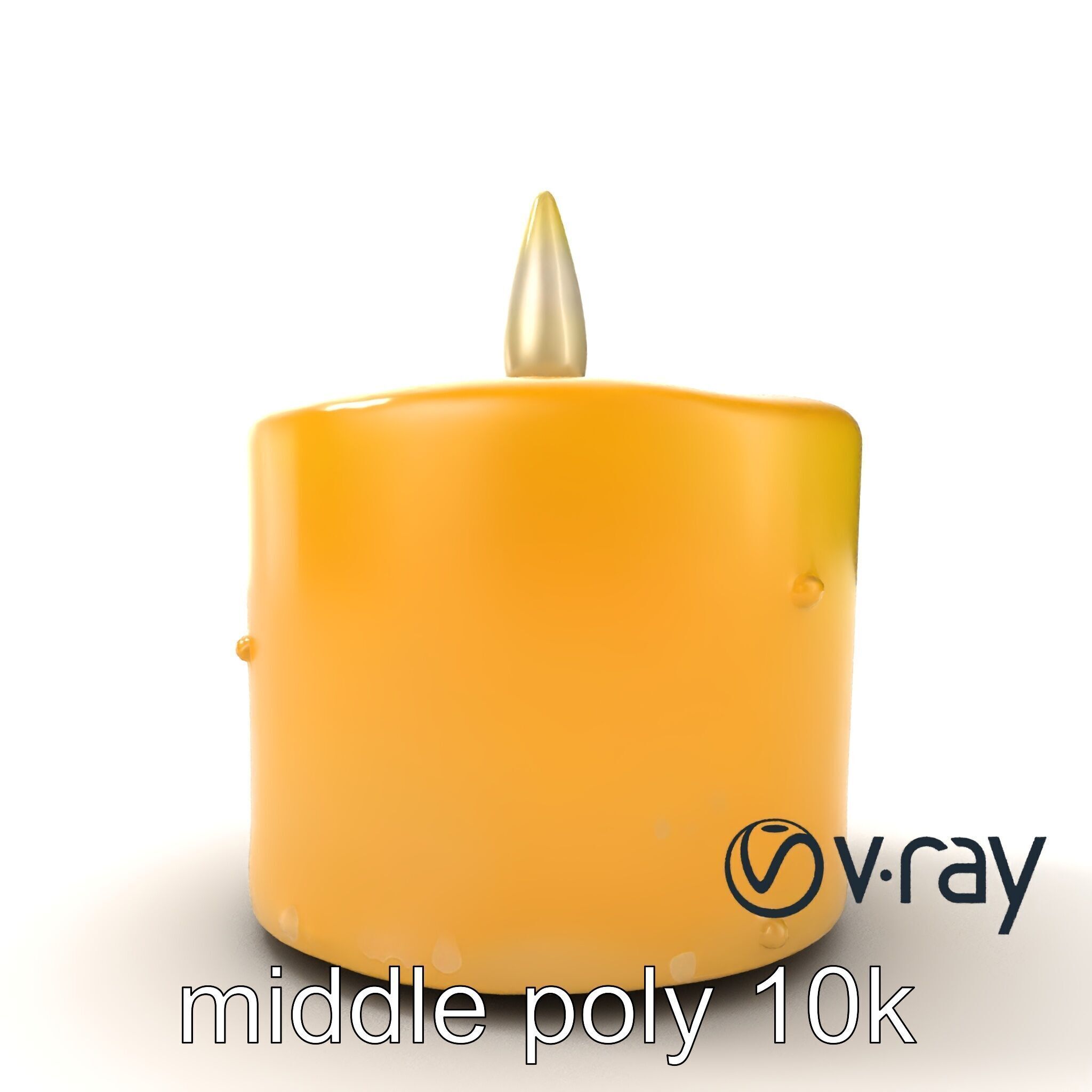 Cozy Candle with Textured Wax Surface model pack Low-poly 3D model_11