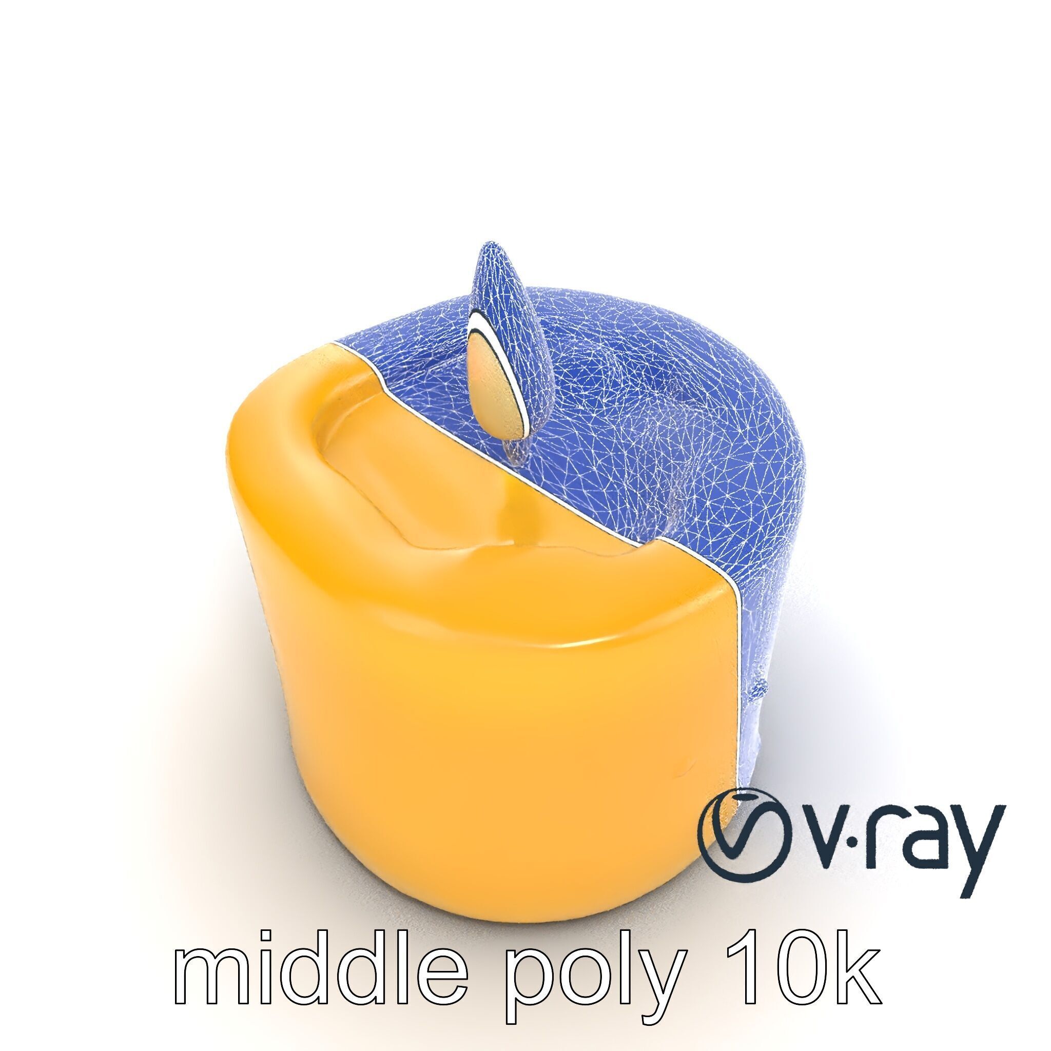 Cozy Candle with Textured Wax Surface model pack Low-poly 3D model_27