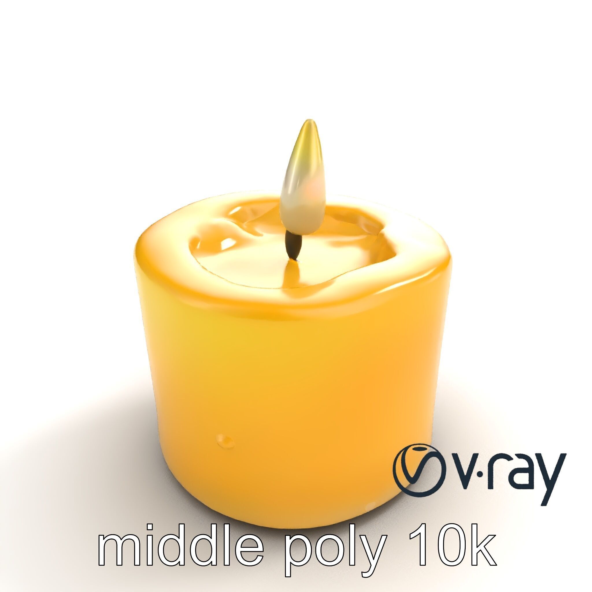 Cozy Candle with Textured Wax Surface model pack Low-poly 3D model_7