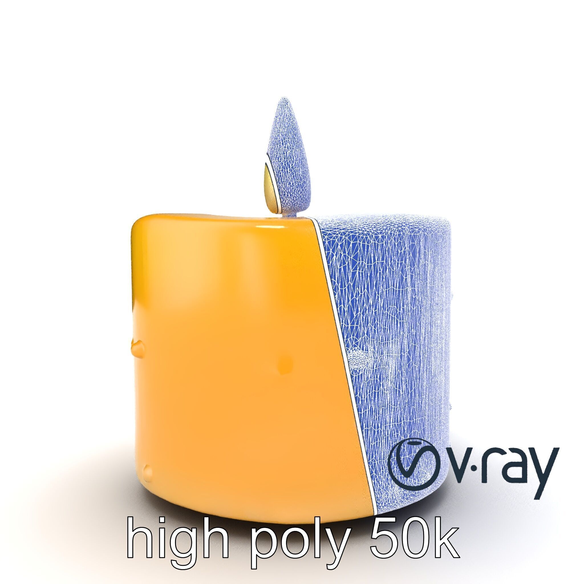Cozy Candle with Textured Wax Surface model pack Low-poly 3D model_25