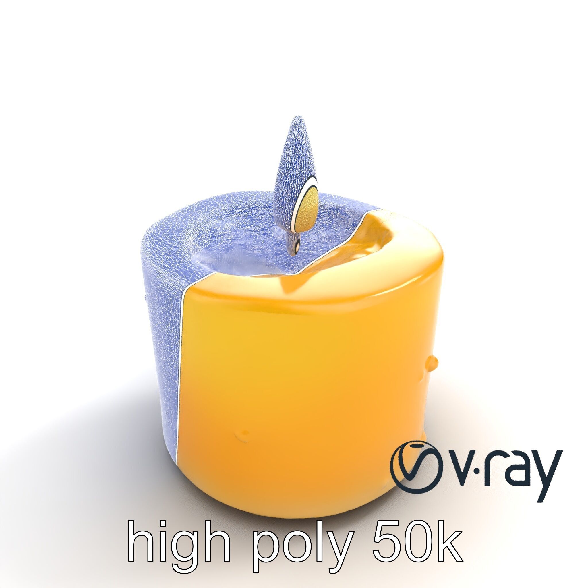 Cozy Candle with Textured Wax Surface model pack Low-poly 3D model_23