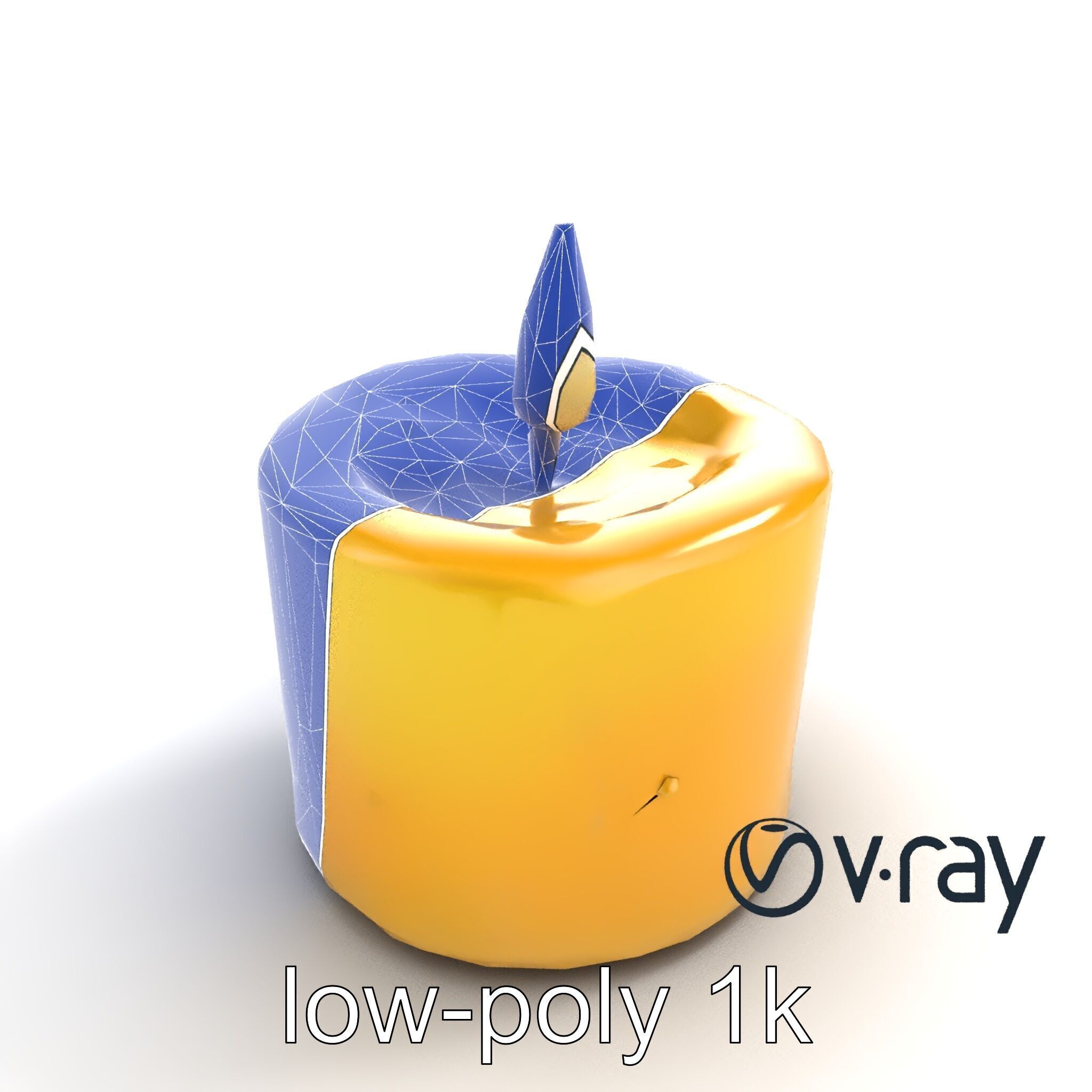 Cozy Candle with Textured Wax Surface model pack Low-poly 3D model_21