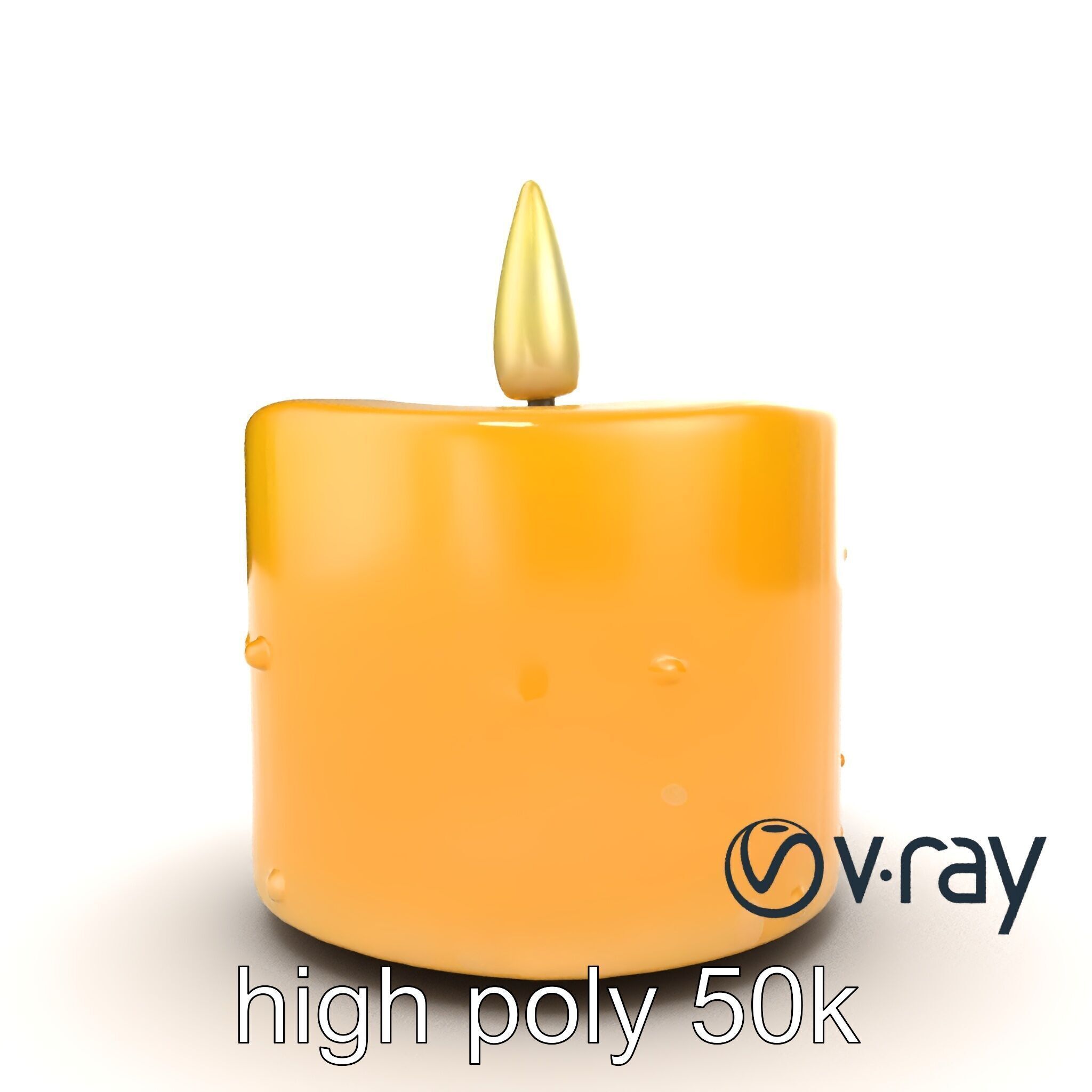 Cozy Candle with Textured Wax Surface model pack Low-poly 3D model_24