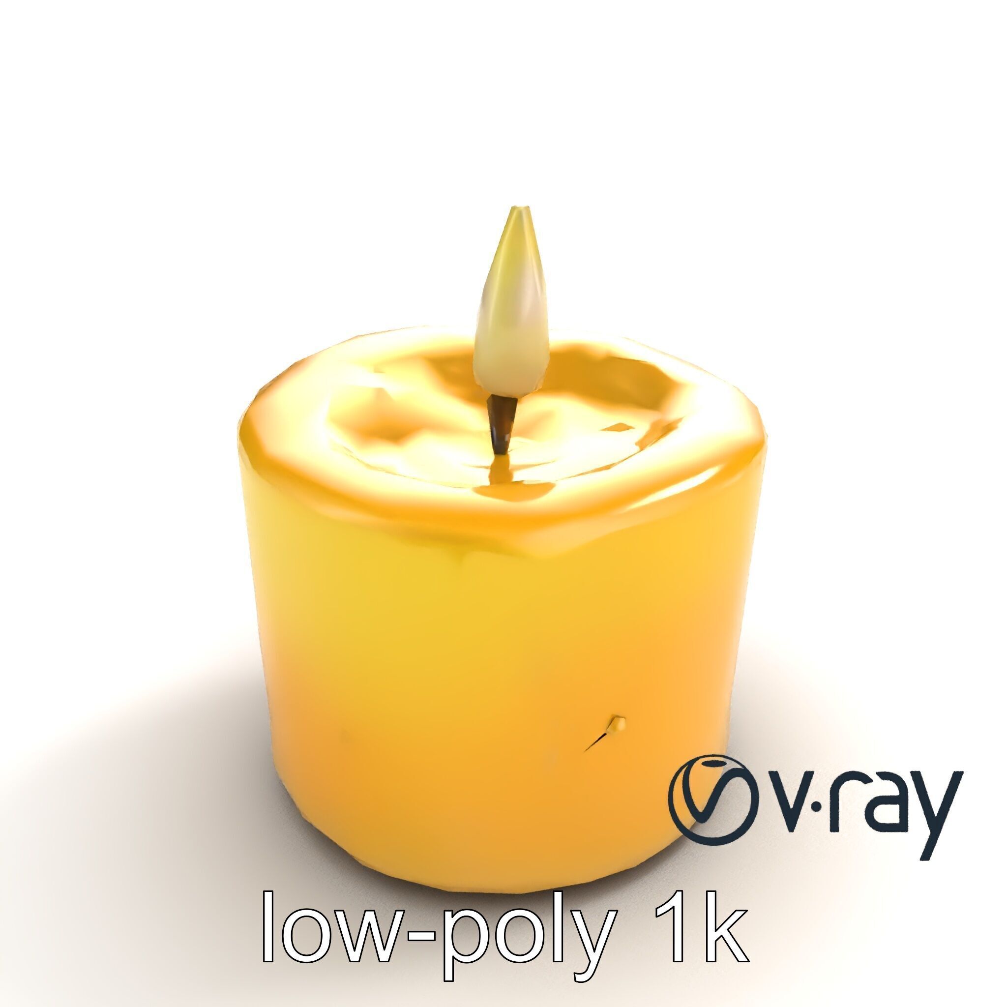 Cozy Candle with Textured Wax Surface model pack Low-poly 3D model_5