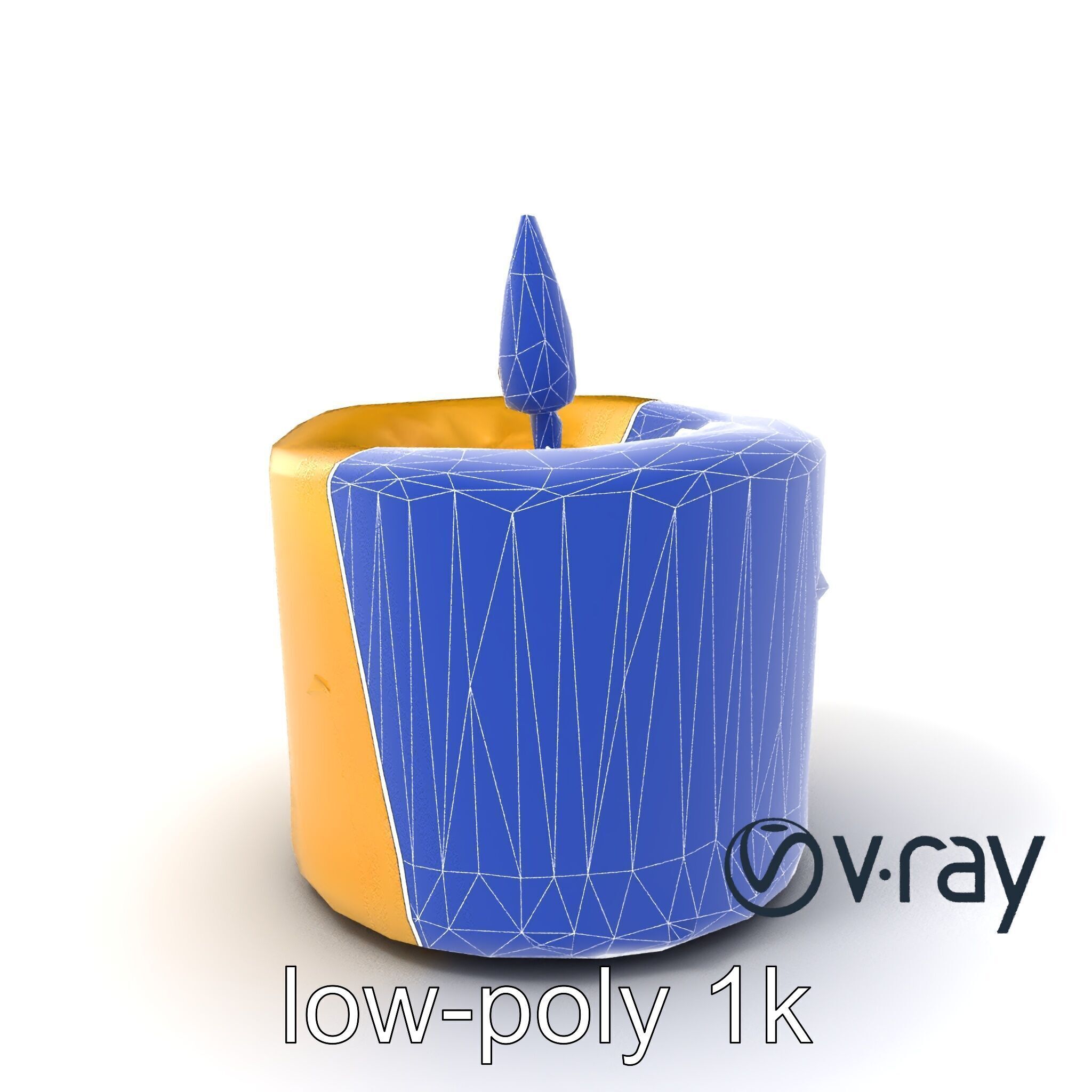 Cozy Candle with Textured Wax Surface model pack Low-poly 3D model_29