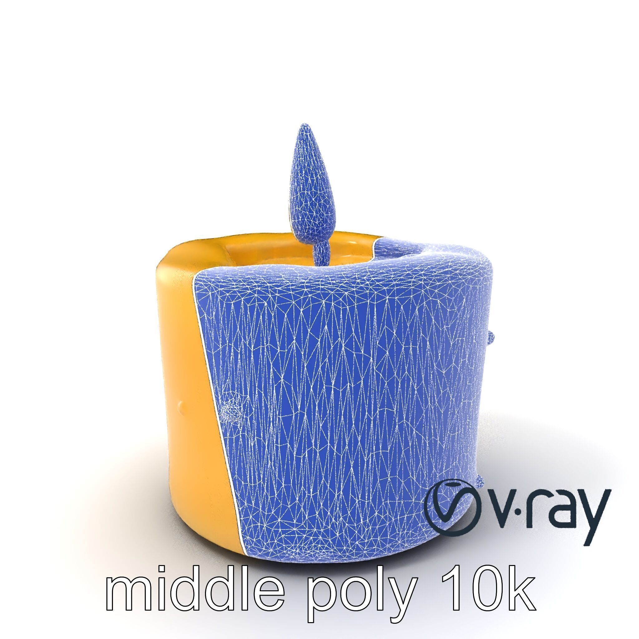 Cozy Candle with Textured Wax Surface model pack Low-poly 3D model_4