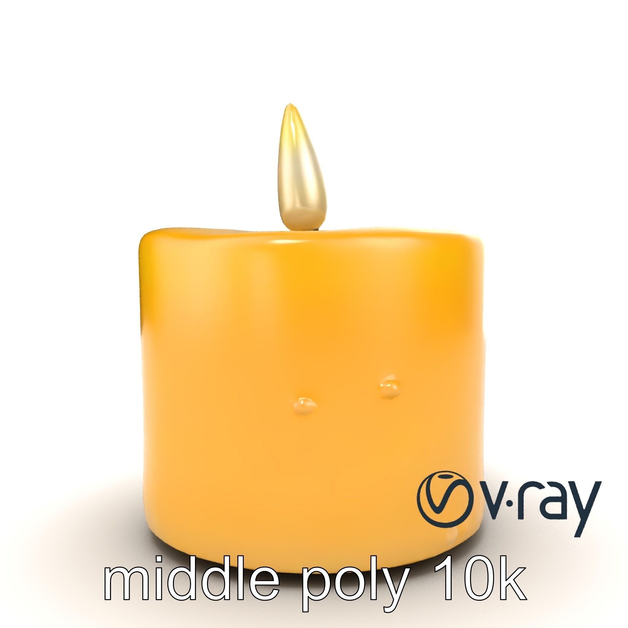 Cozy Candle with Textured Wax Surface model pack Low-poly 3D model_15