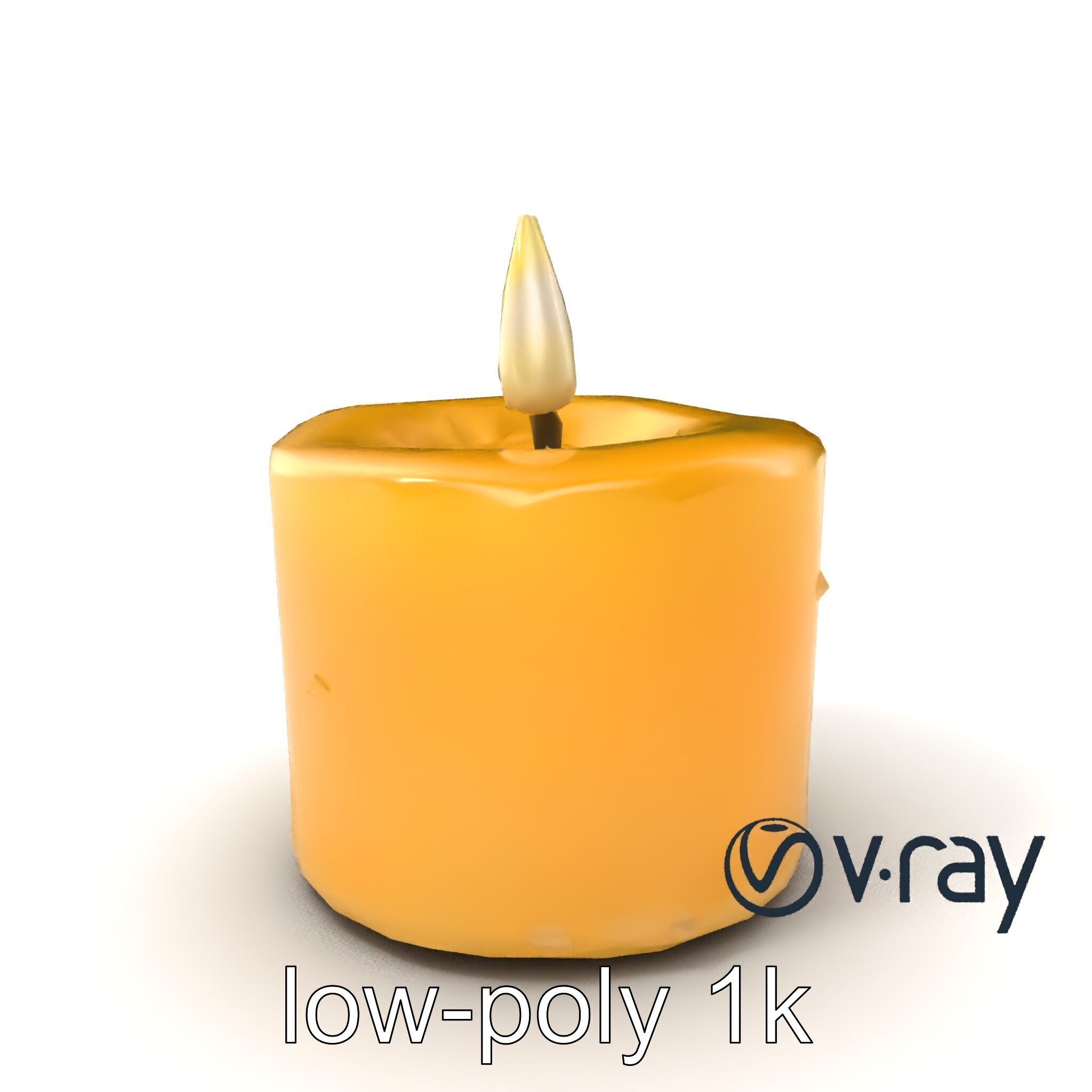 Cozy Candle with Textured Wax Surface model pack Low-poly 3D model_2