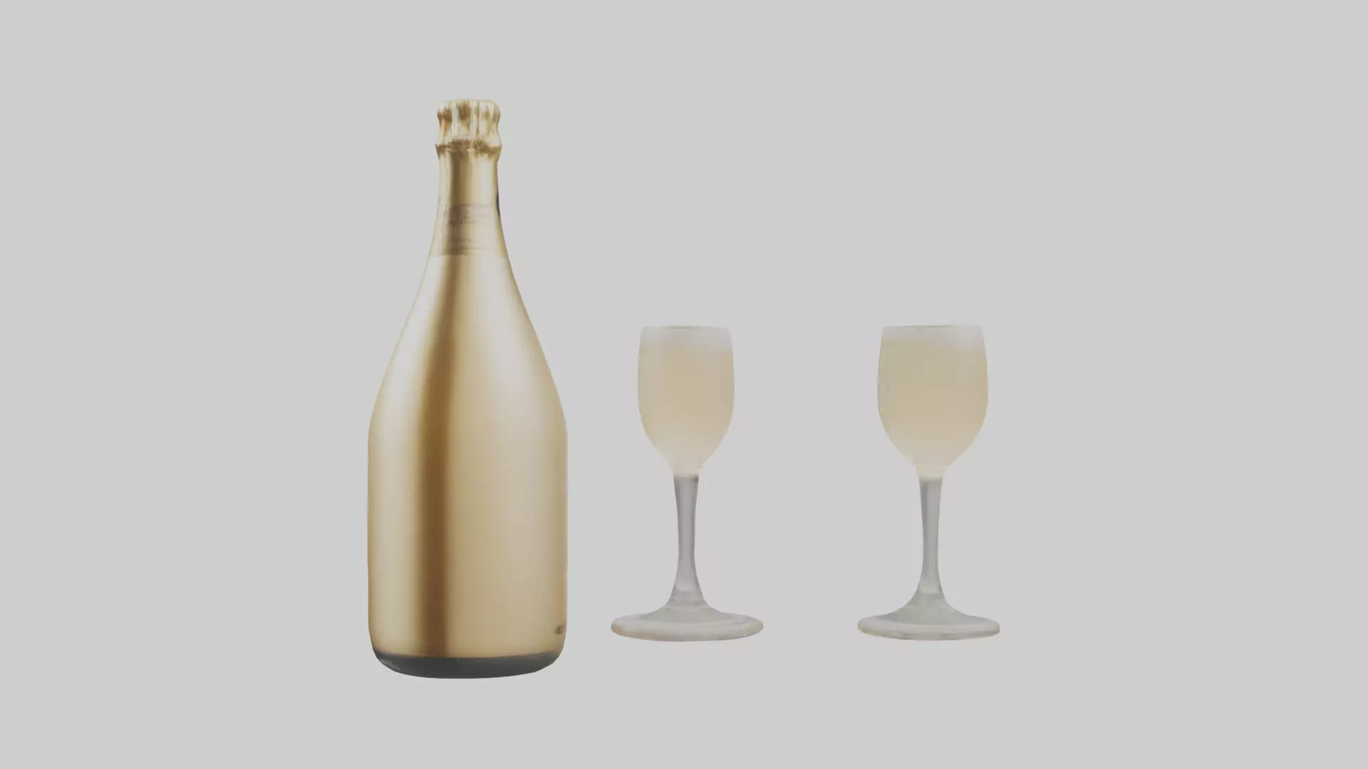 Champagne model Low-poly 3D model_0