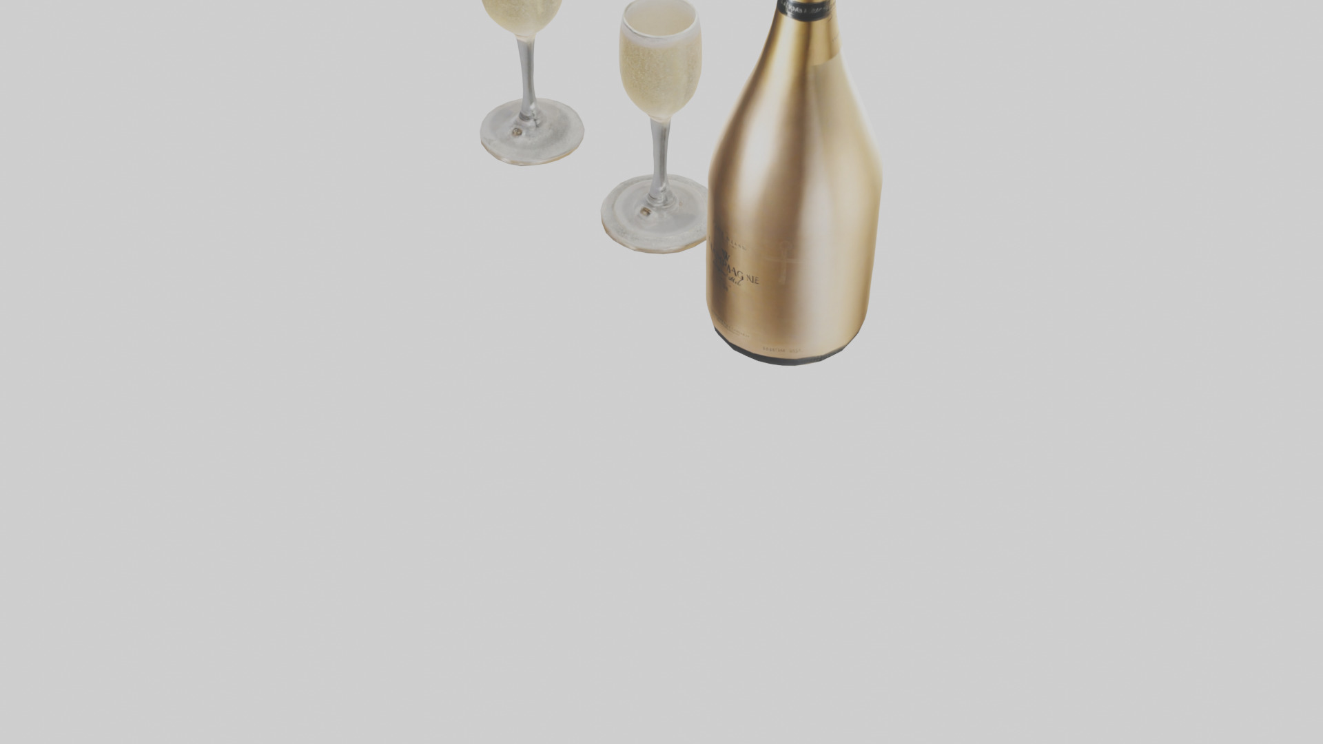 Champagne model Low-poly 3D model_5