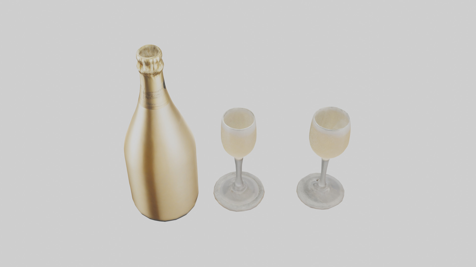 Champagne model Low-poly 3D model_25