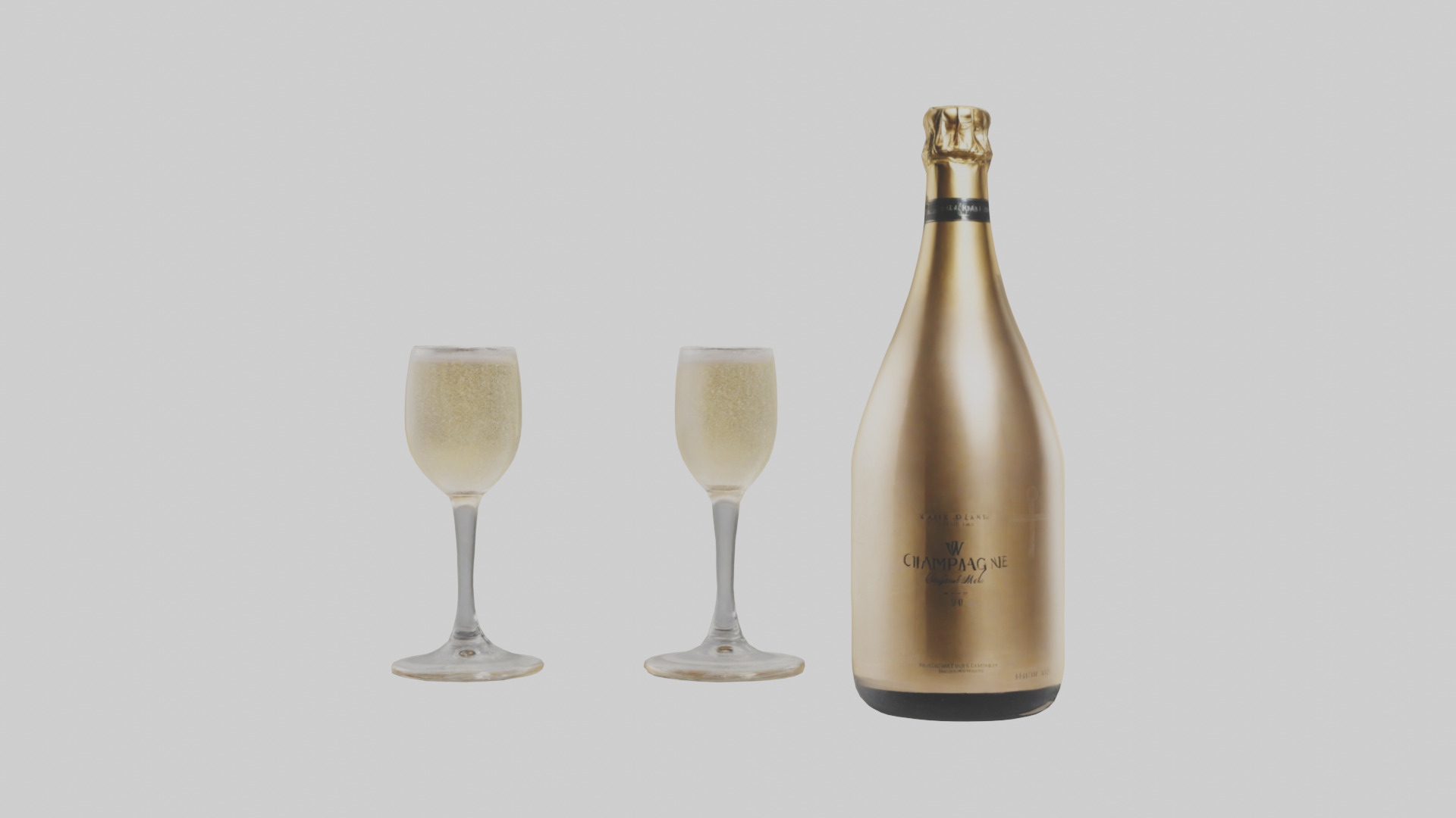 Champagne model Low-poly 3D model_10