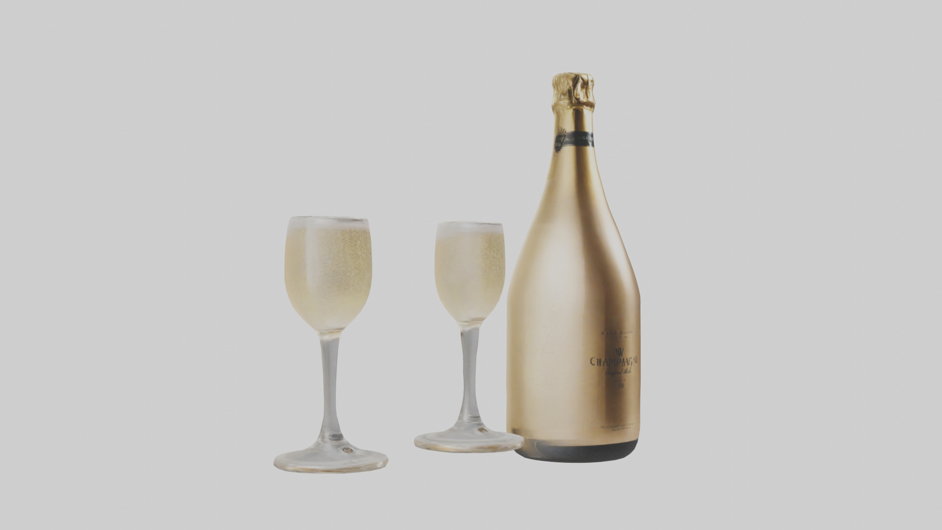 Champagne model Low-poly 3D model_16