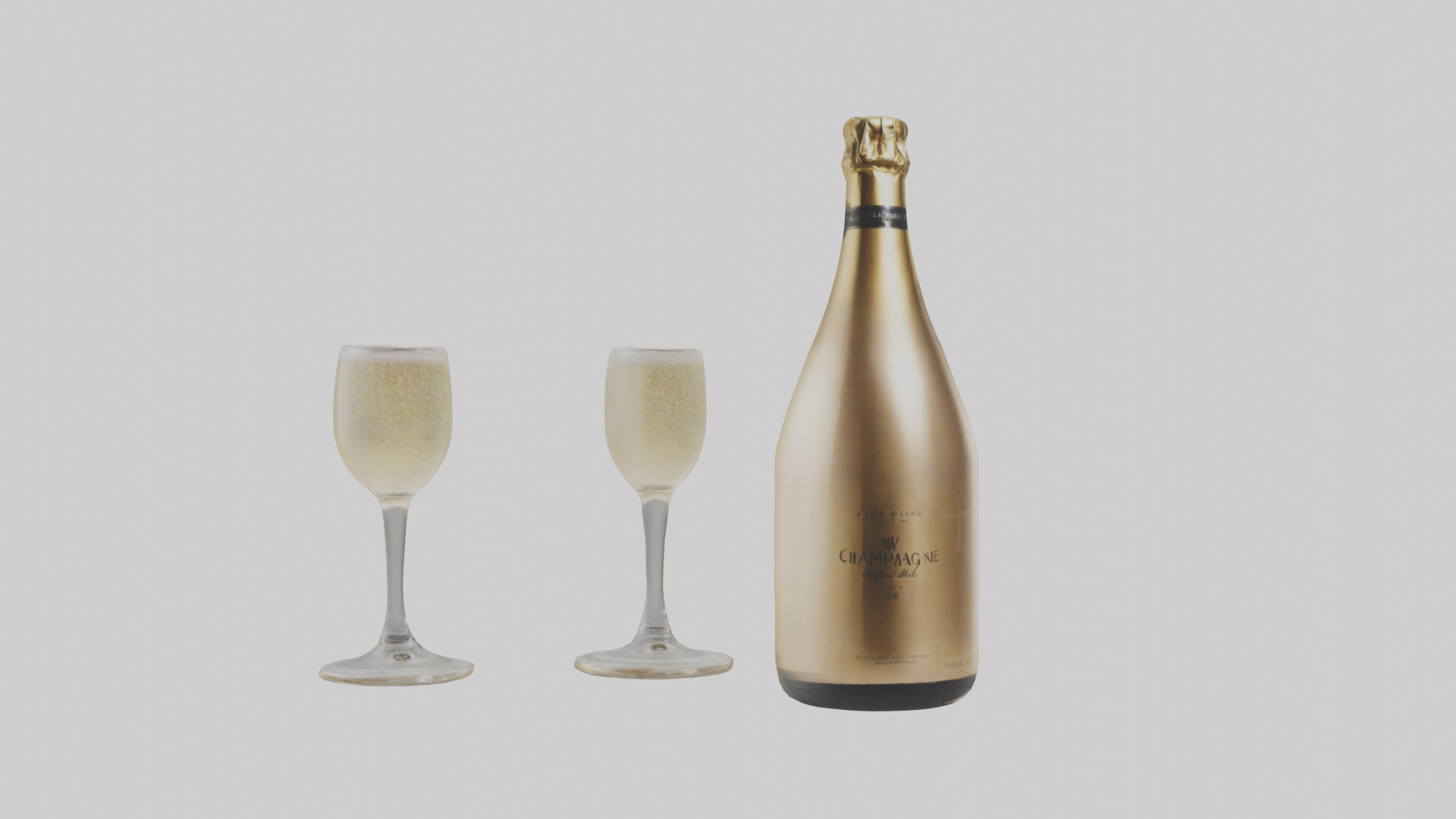 Champagne model Low-poly 3D model_18