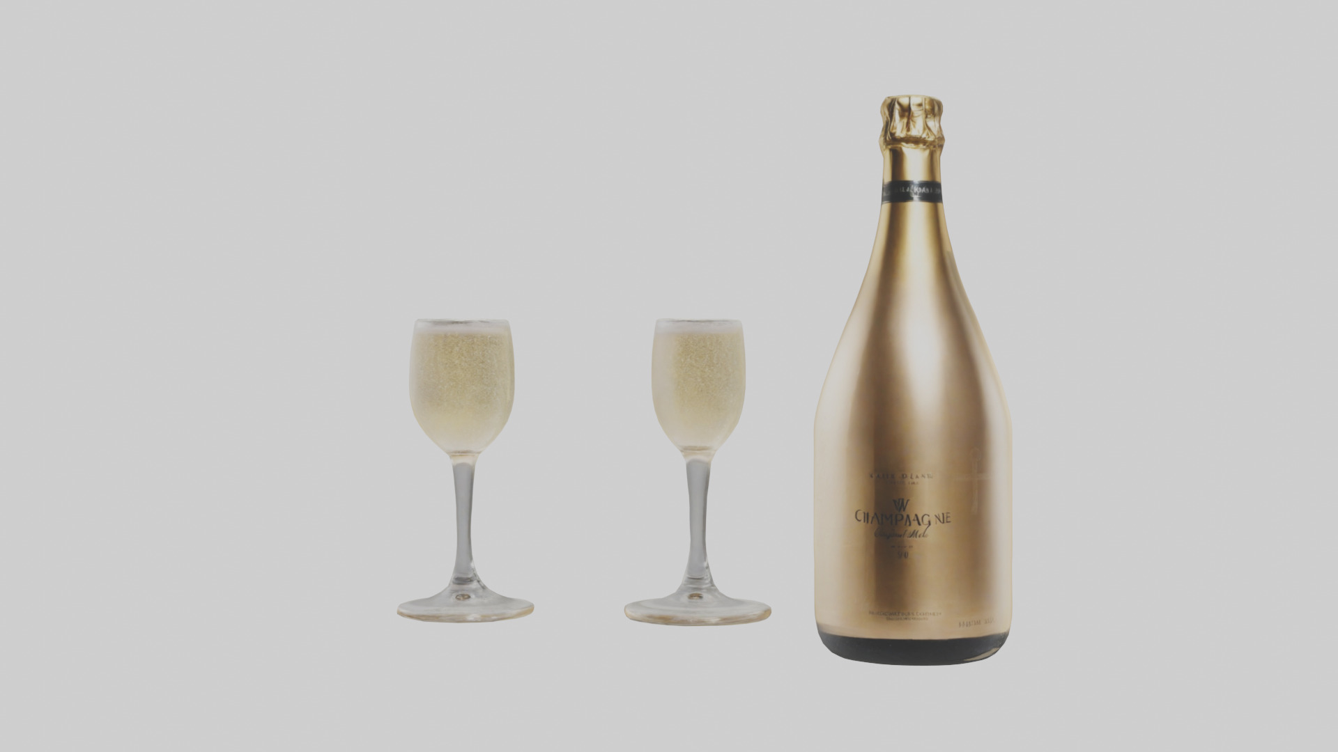 Champagne model Low-poly 3D model_12